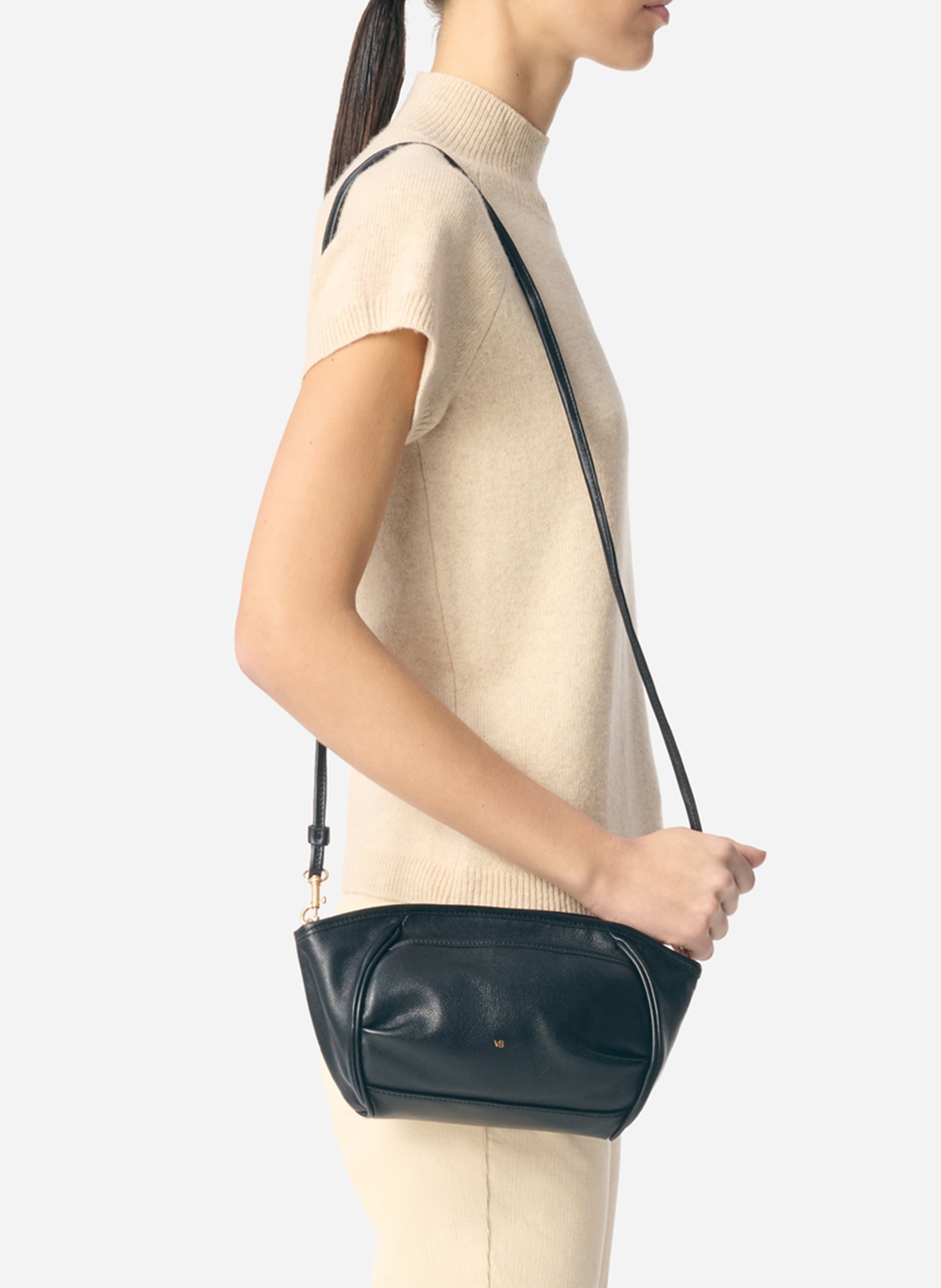 Zipped leather shoulder VANESSA BRUNO Black