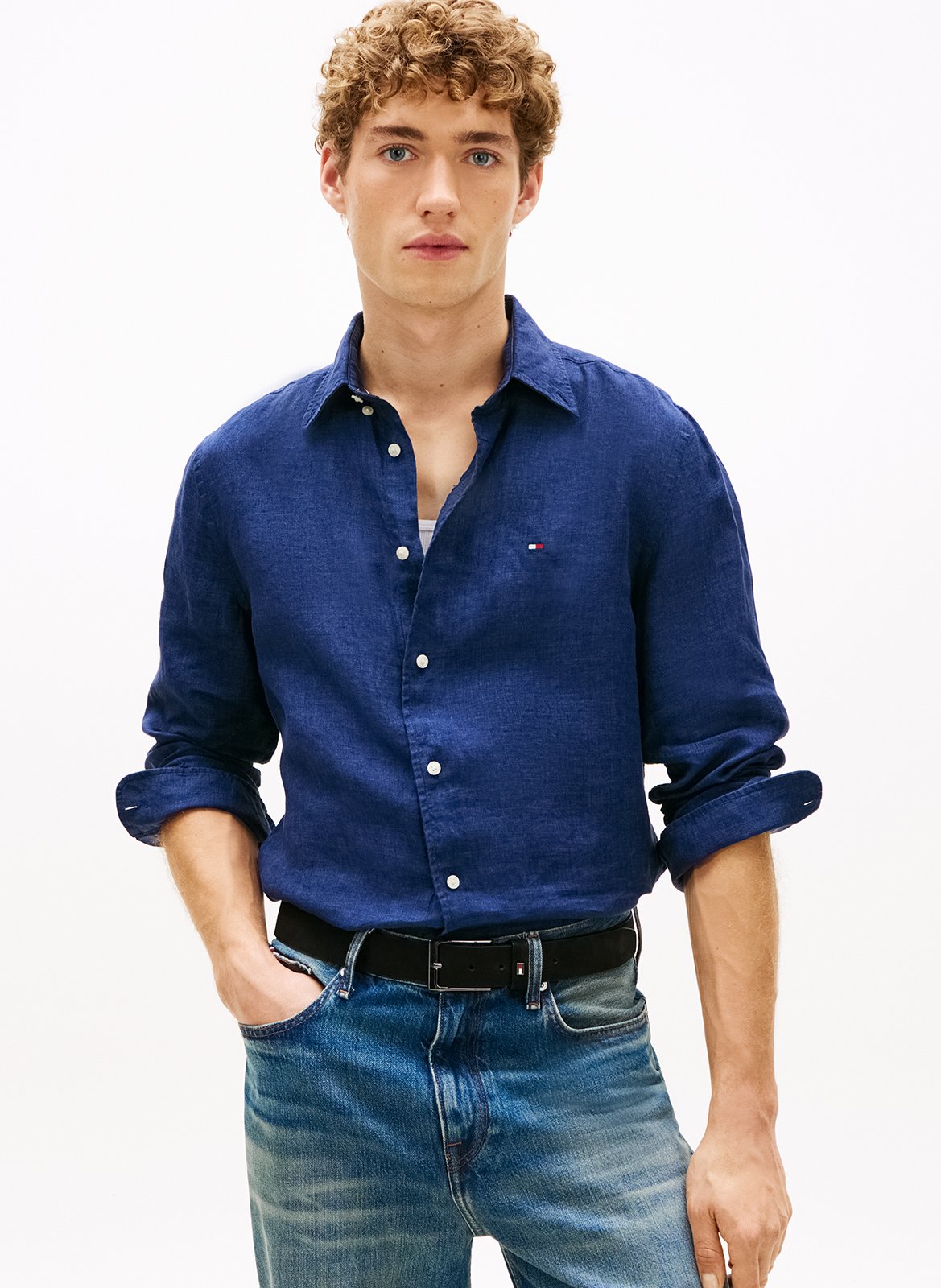 Gerade geschnittenes Leinenhemd TOMMY HILFIGER