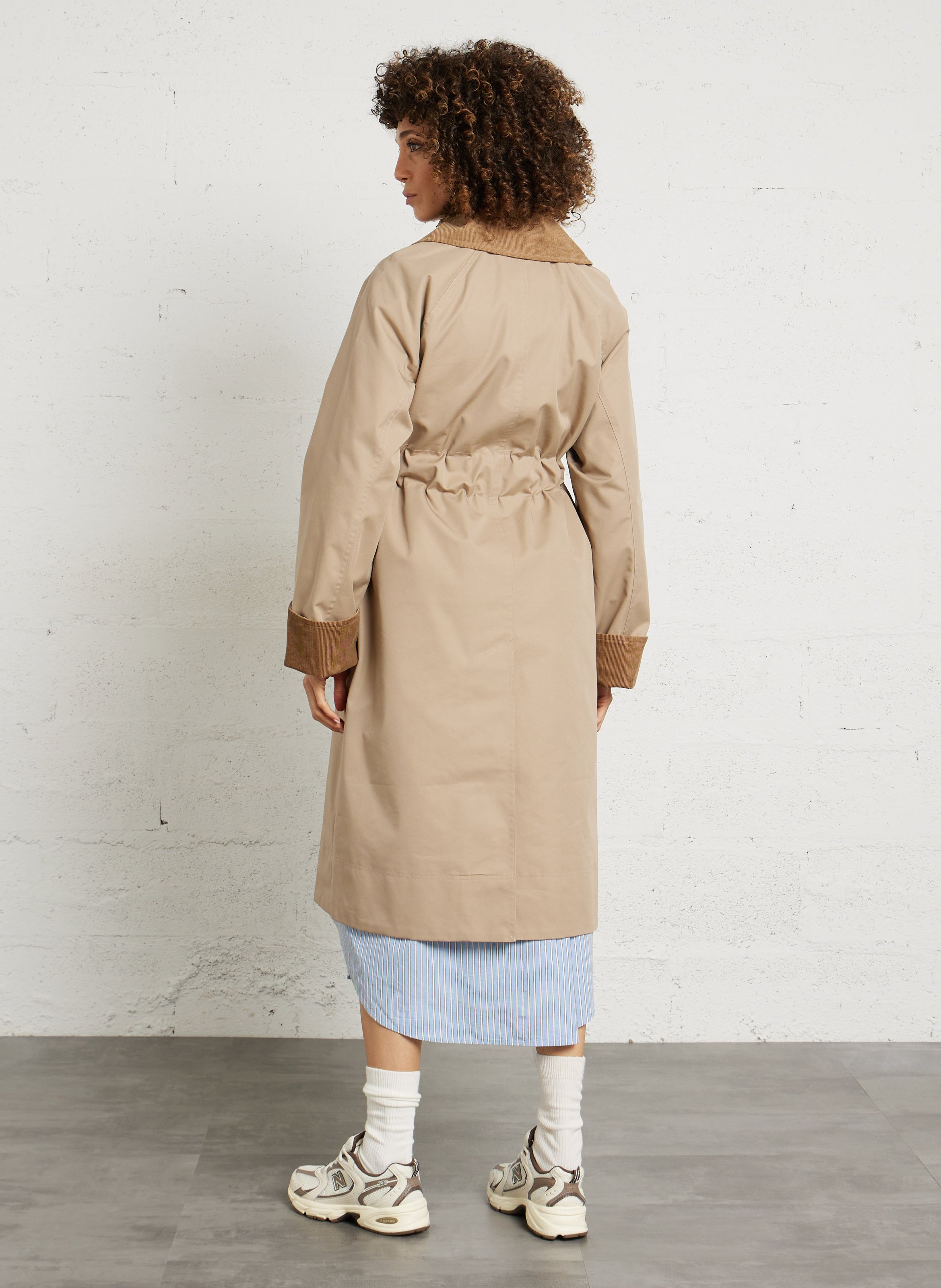 Veste longue oversize ceinturée BARBOUR Beige