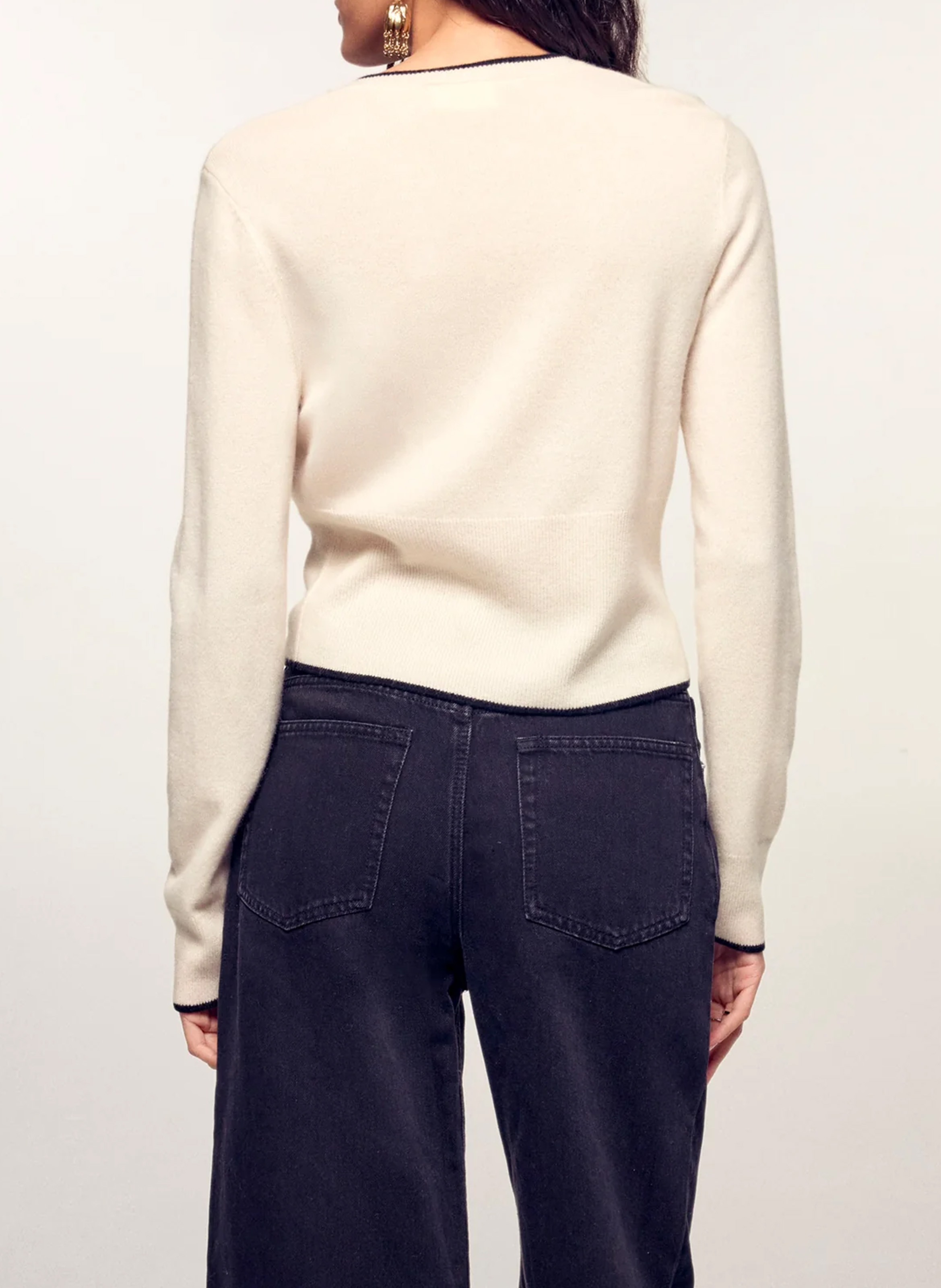 Gilet droit col rond en cachemire FROM FUTURE Beige