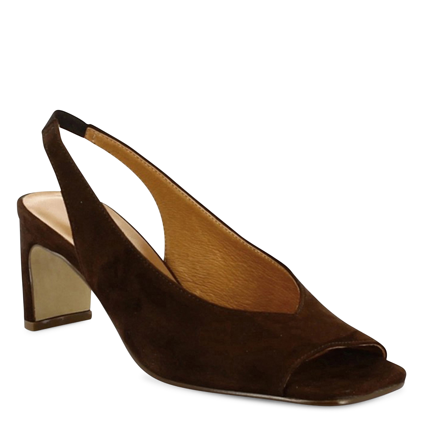 Slingback suede leather pumps JONAK Brown