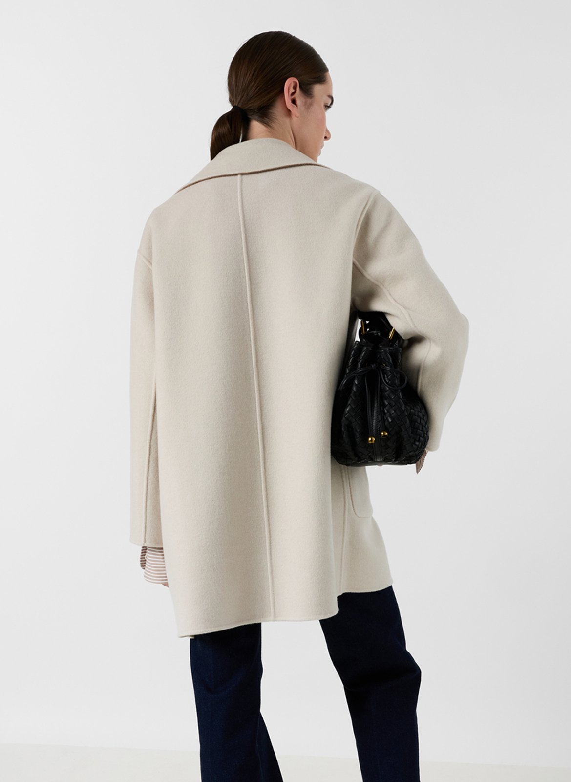 Manteau col classique réversible en laine GERARD DAREL Marron