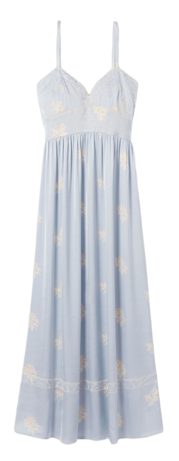 Langes, besticktes Kleid mit V-Ausschnitt CLAUDIE PIERLOT Mehrfarbig