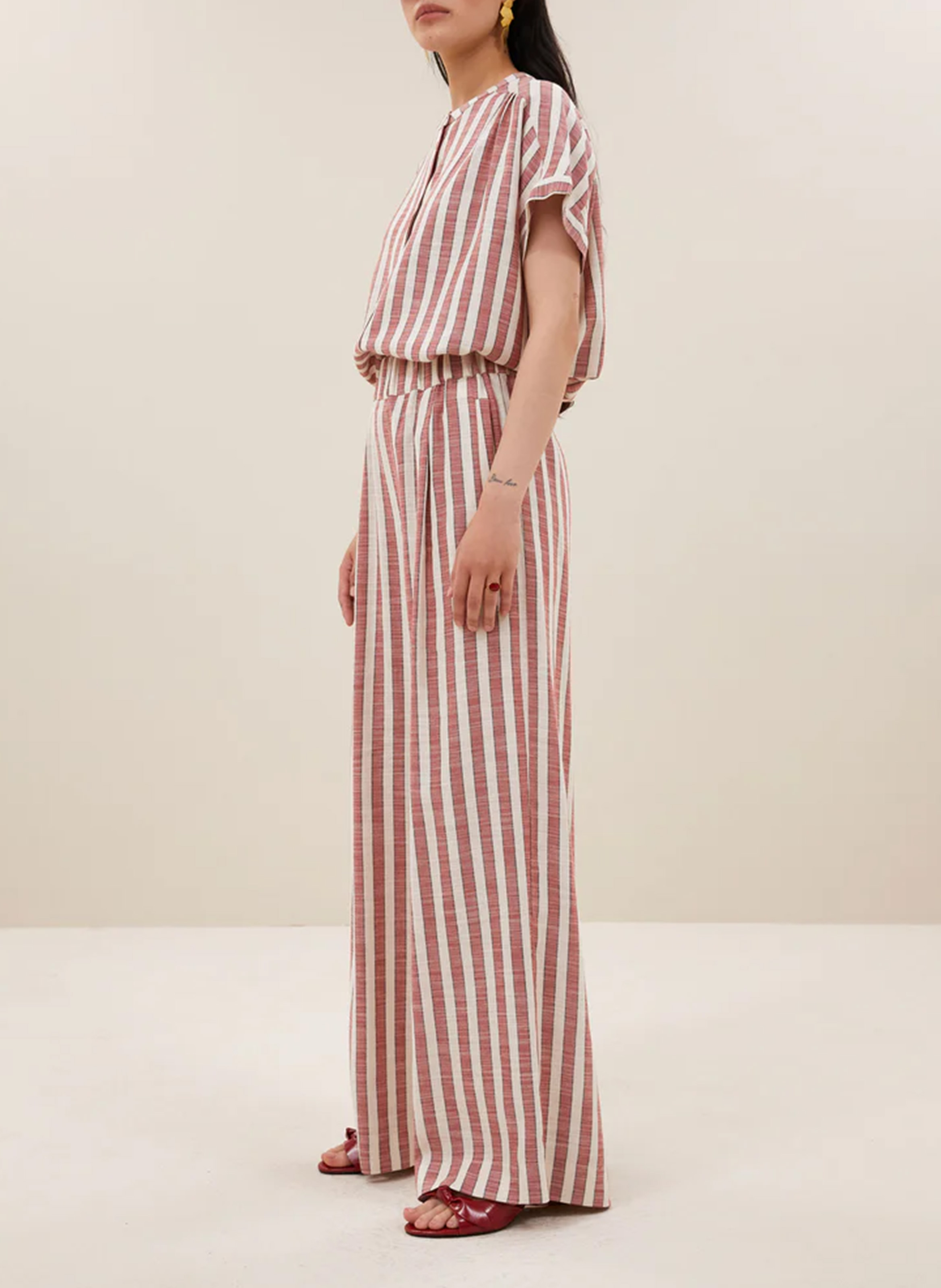 Chino van katoenmix BY BAR Rood