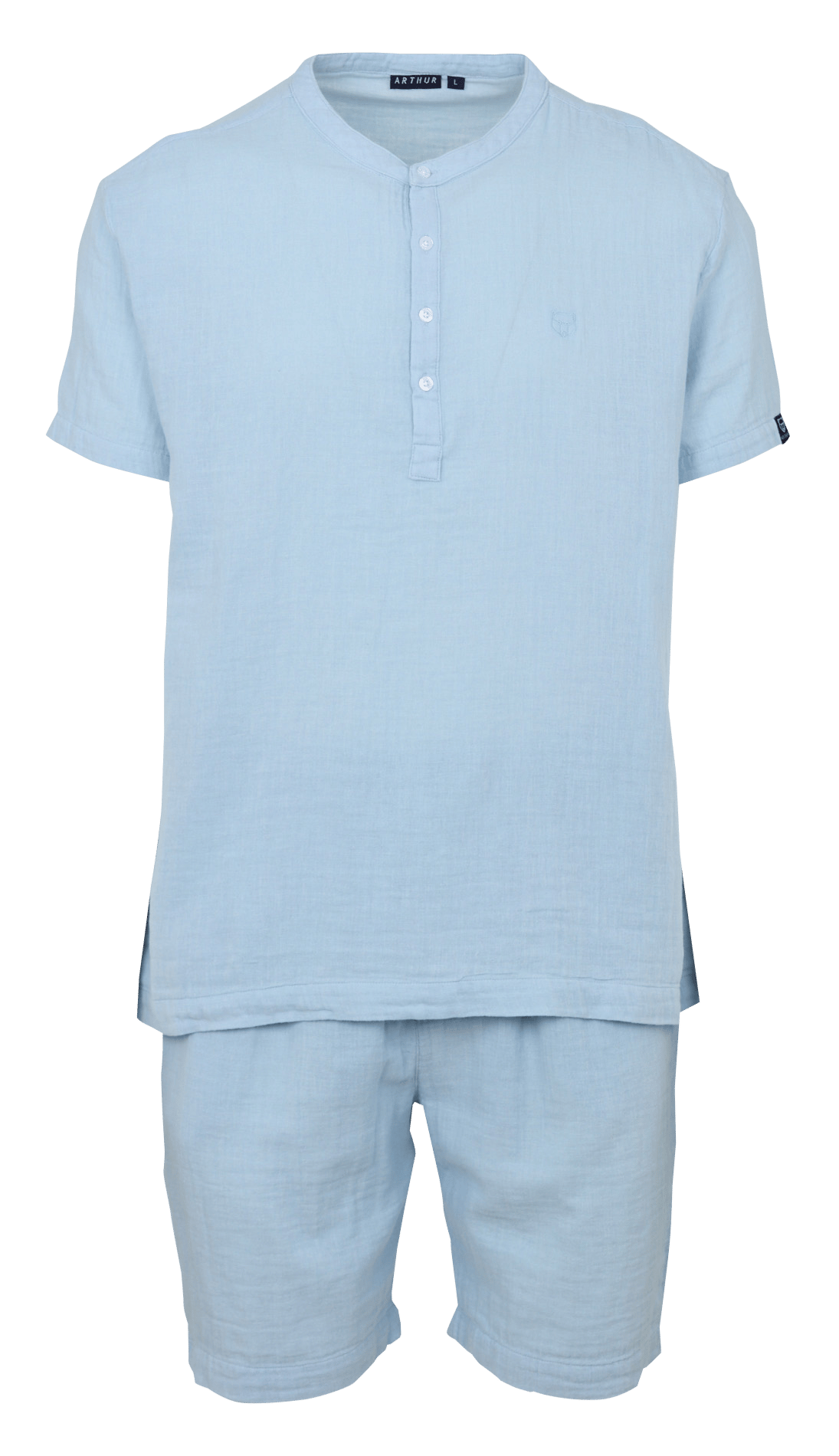 Pyjama short en gaze de coton ARTHUR Bleu