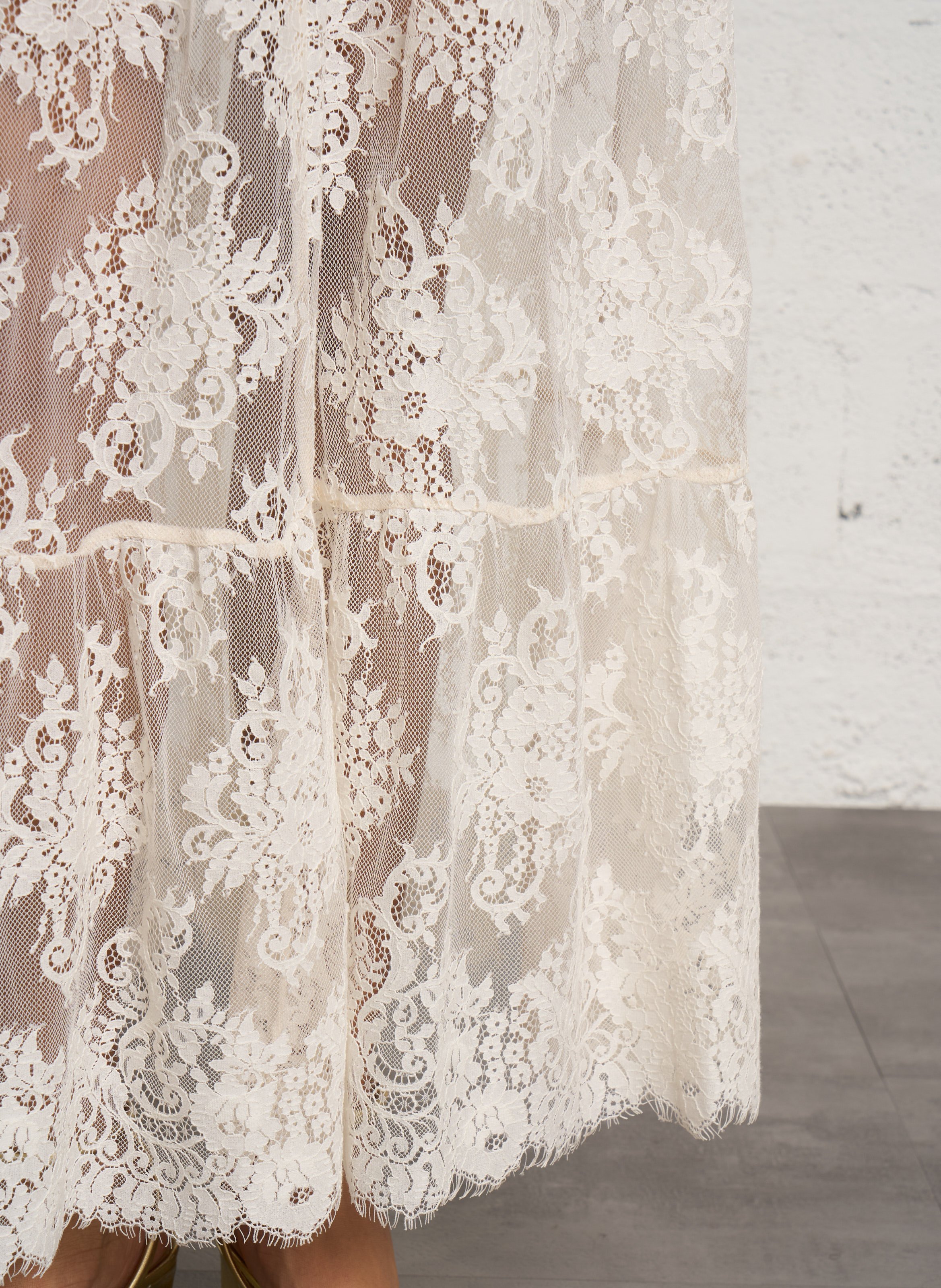 Midirock aus Spitze PETITE MENDIGOTE Beige