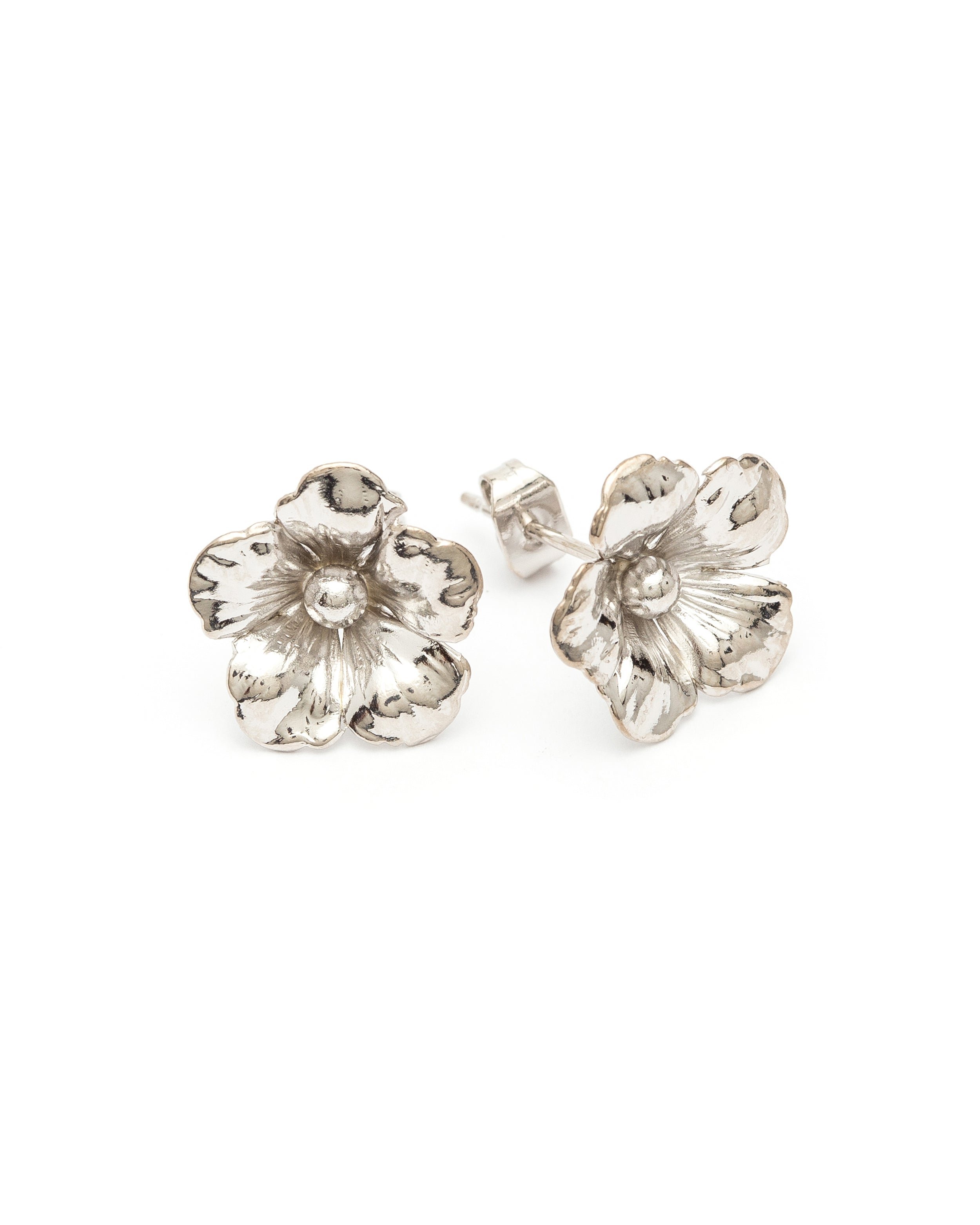THÉIA - silver-plated flower stud earrings GAÏA Argent