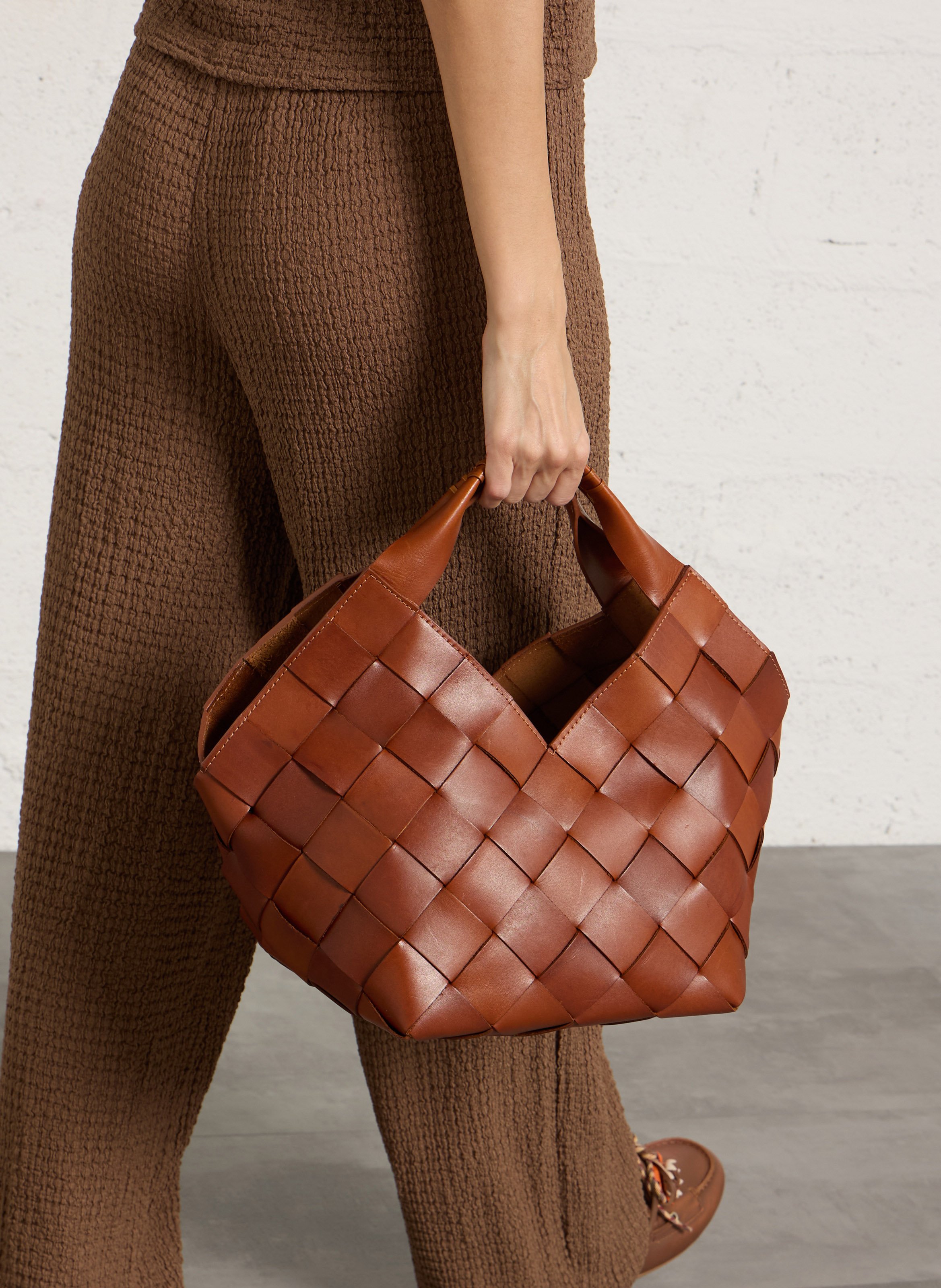 A-line leather skirt DRAGON DIFFUSION Brown