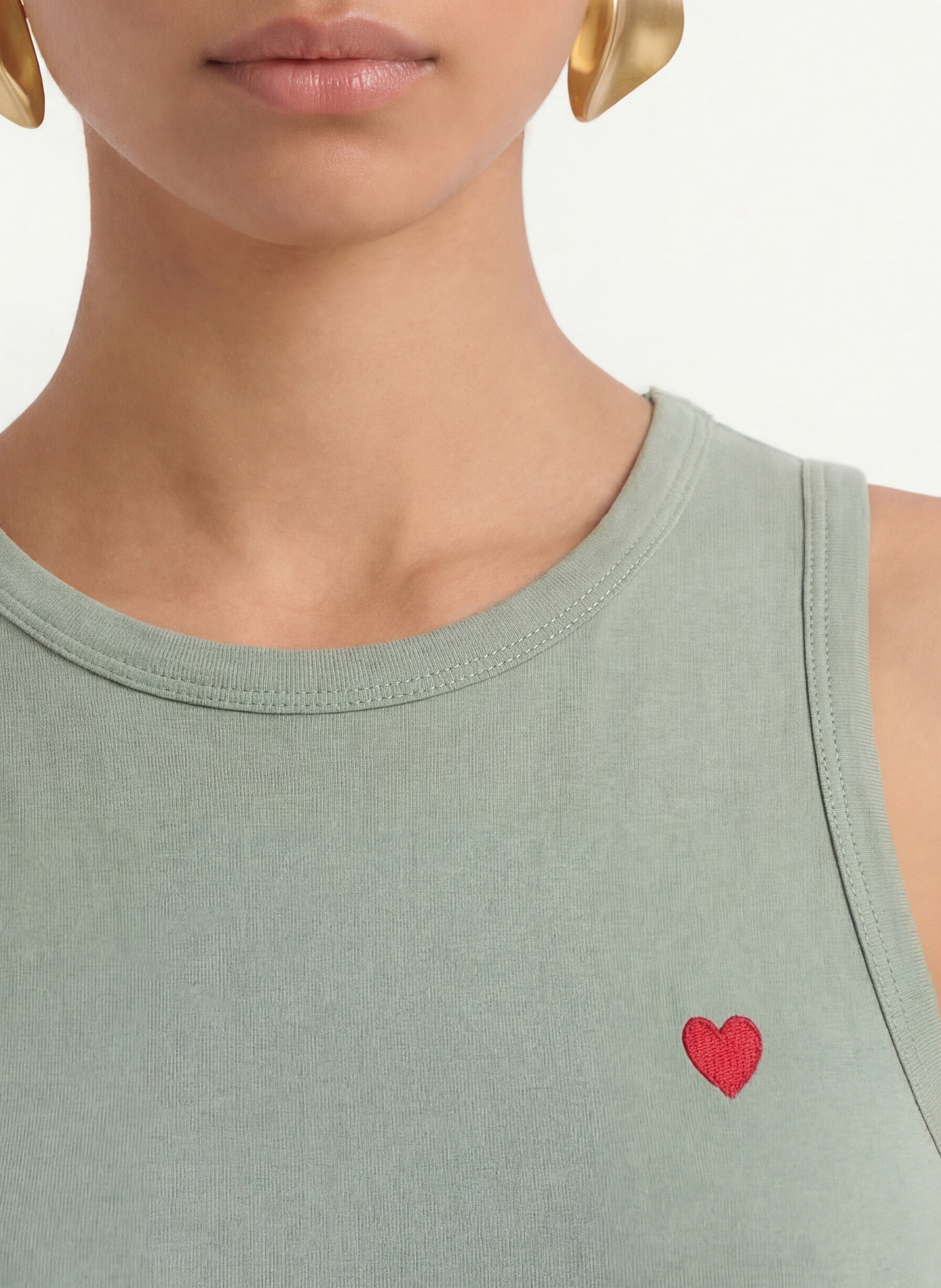 Débardeur col rond en coton KOOKAI Vert