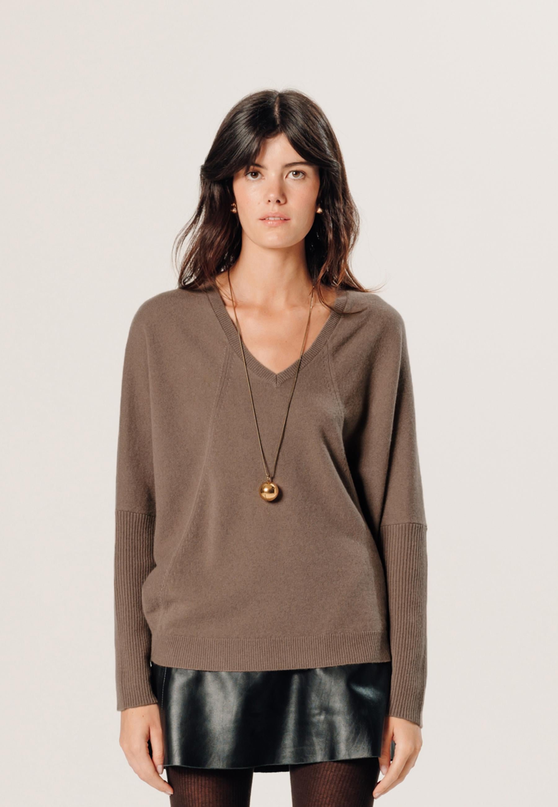 Oversized cashmere sweater RODIER Brown