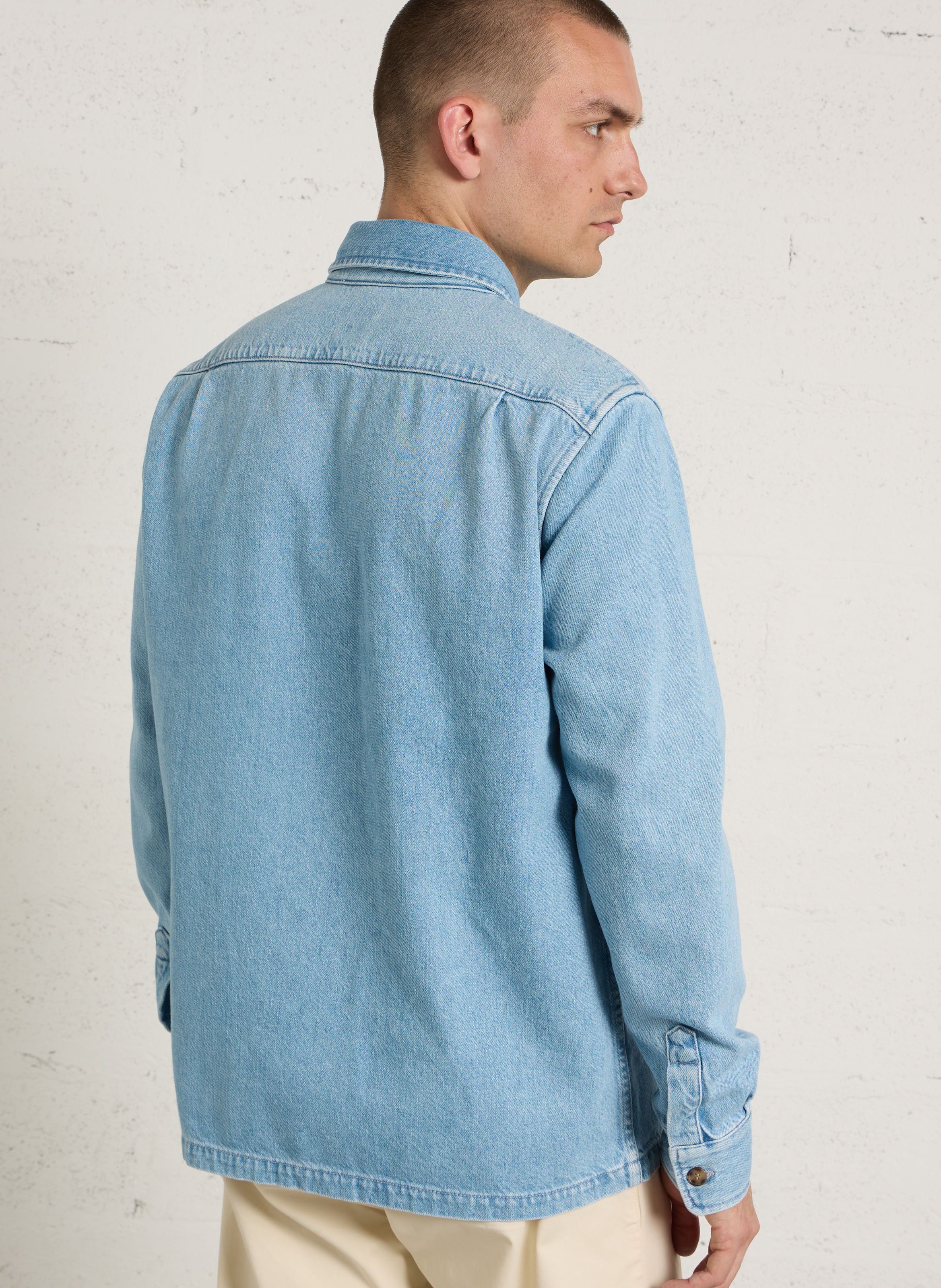 Oversized cotton-blend shirt with classic collar IKKS Blue