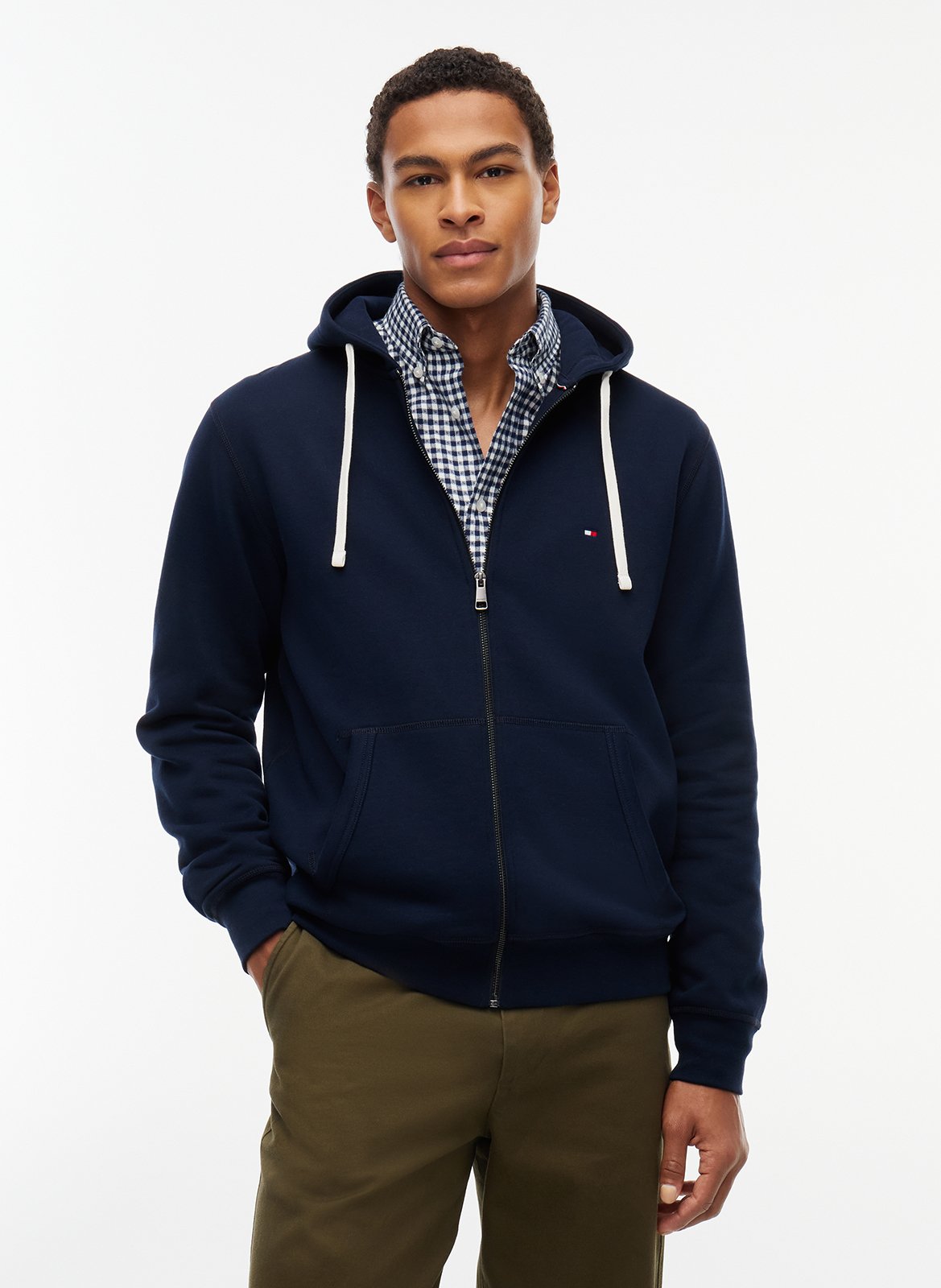 Kapuzensweatshirt aus Baumwoll-Mix mit Reißverschluss TOMMY HILFIGER