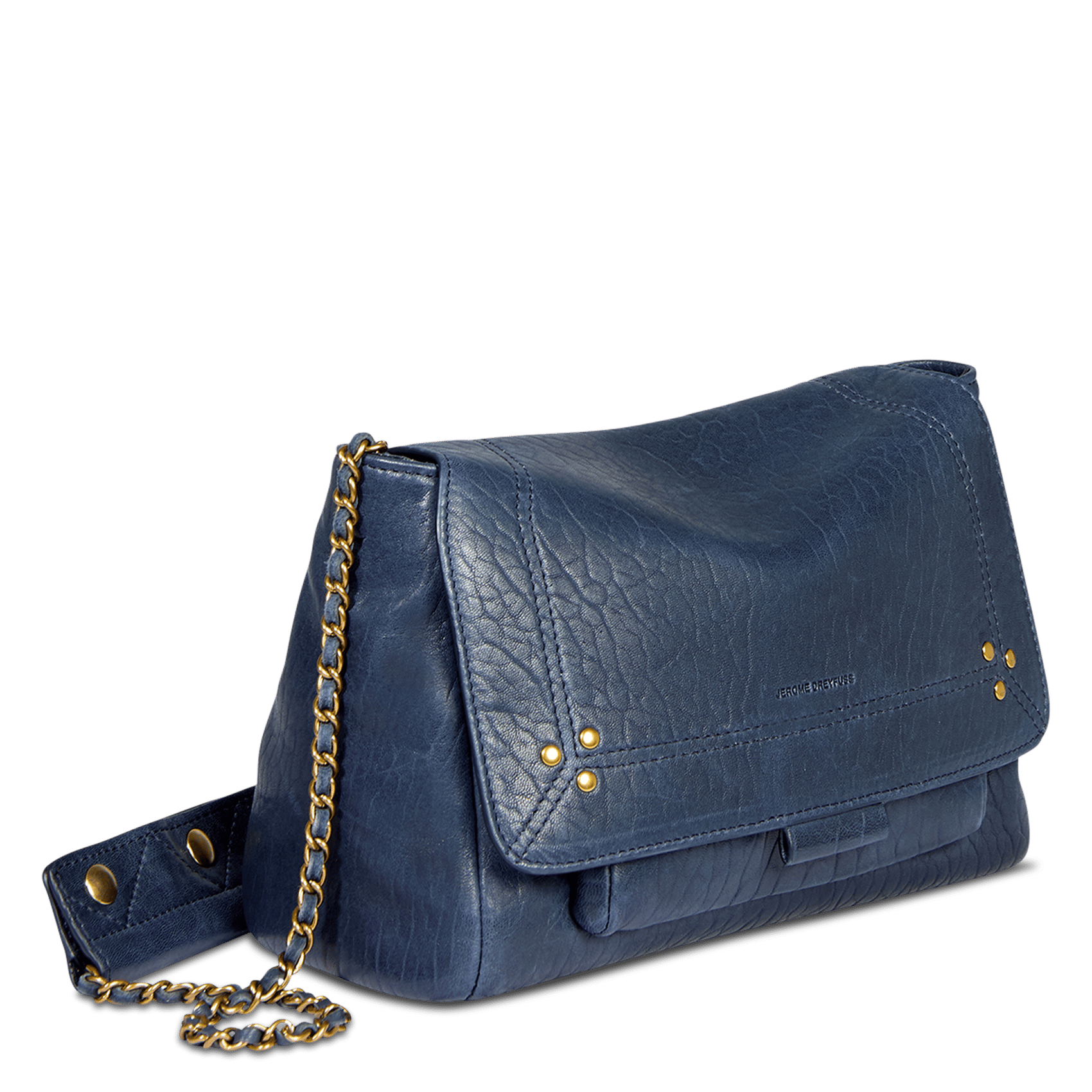 Leather messenger bag JEROME DREYFUSS Blue