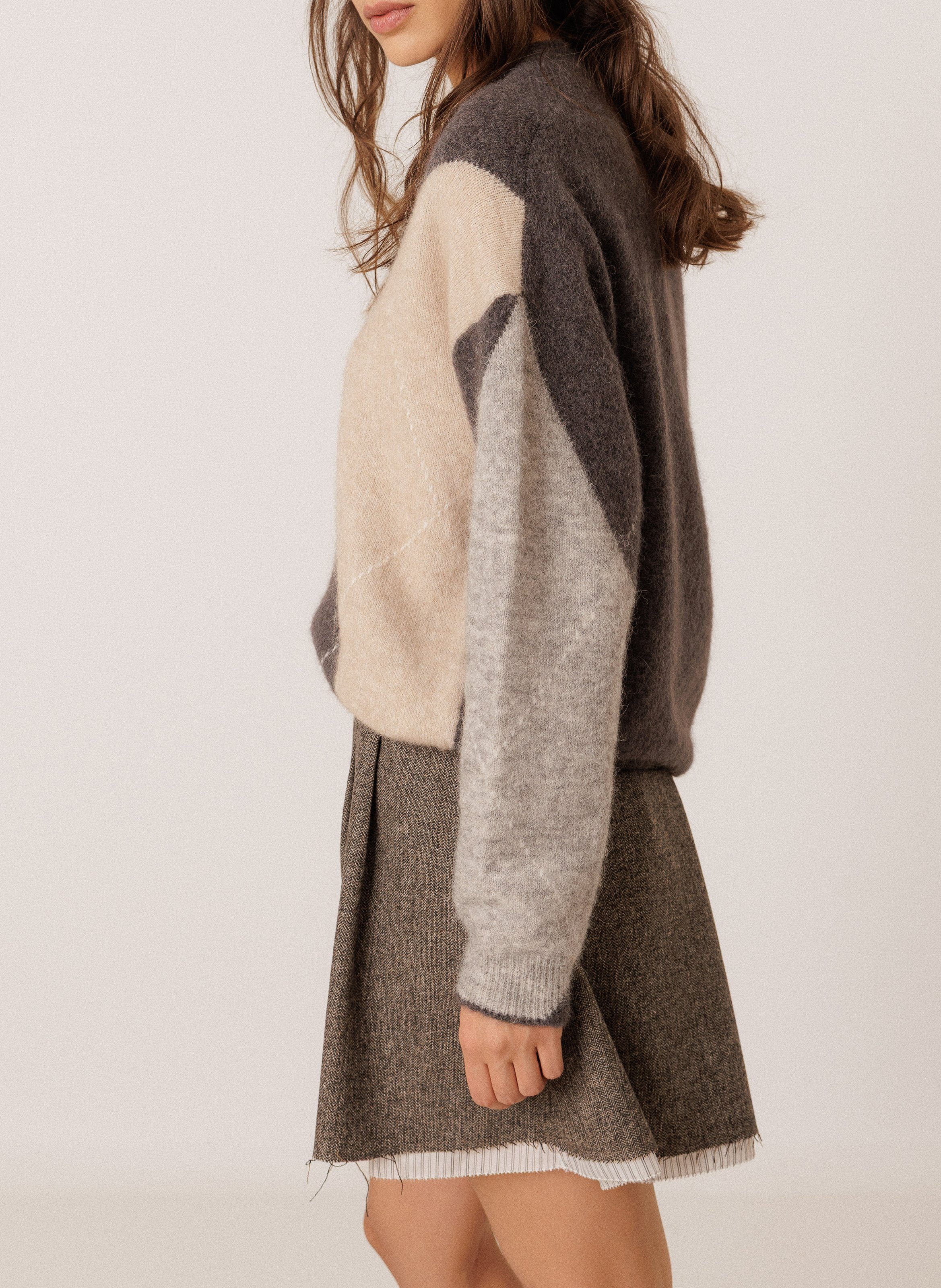 Pull oversize imprimé INDI & COLD Gris
