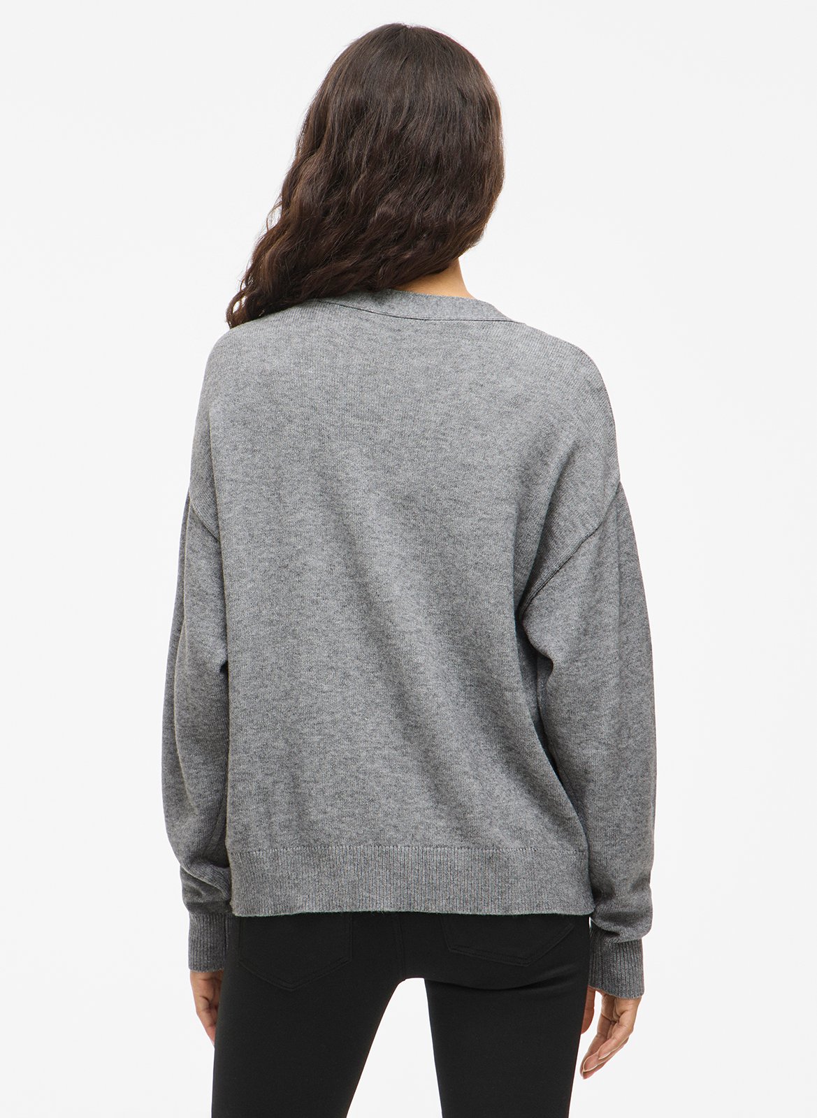Oversized vest met V-hals in gebreide stof VILA Grijs