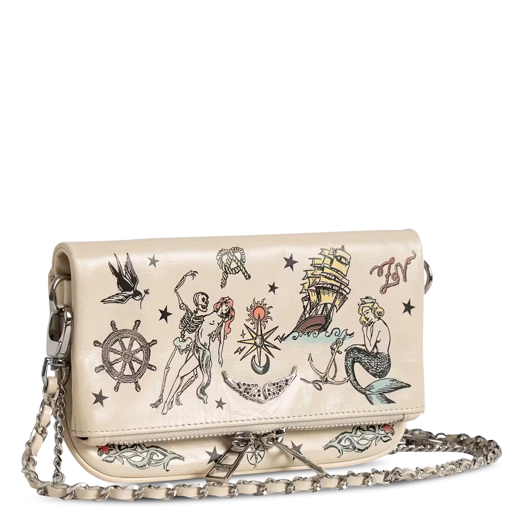 Sac bandoulière en cuir ZADIG&VOLTAIRE Blanc