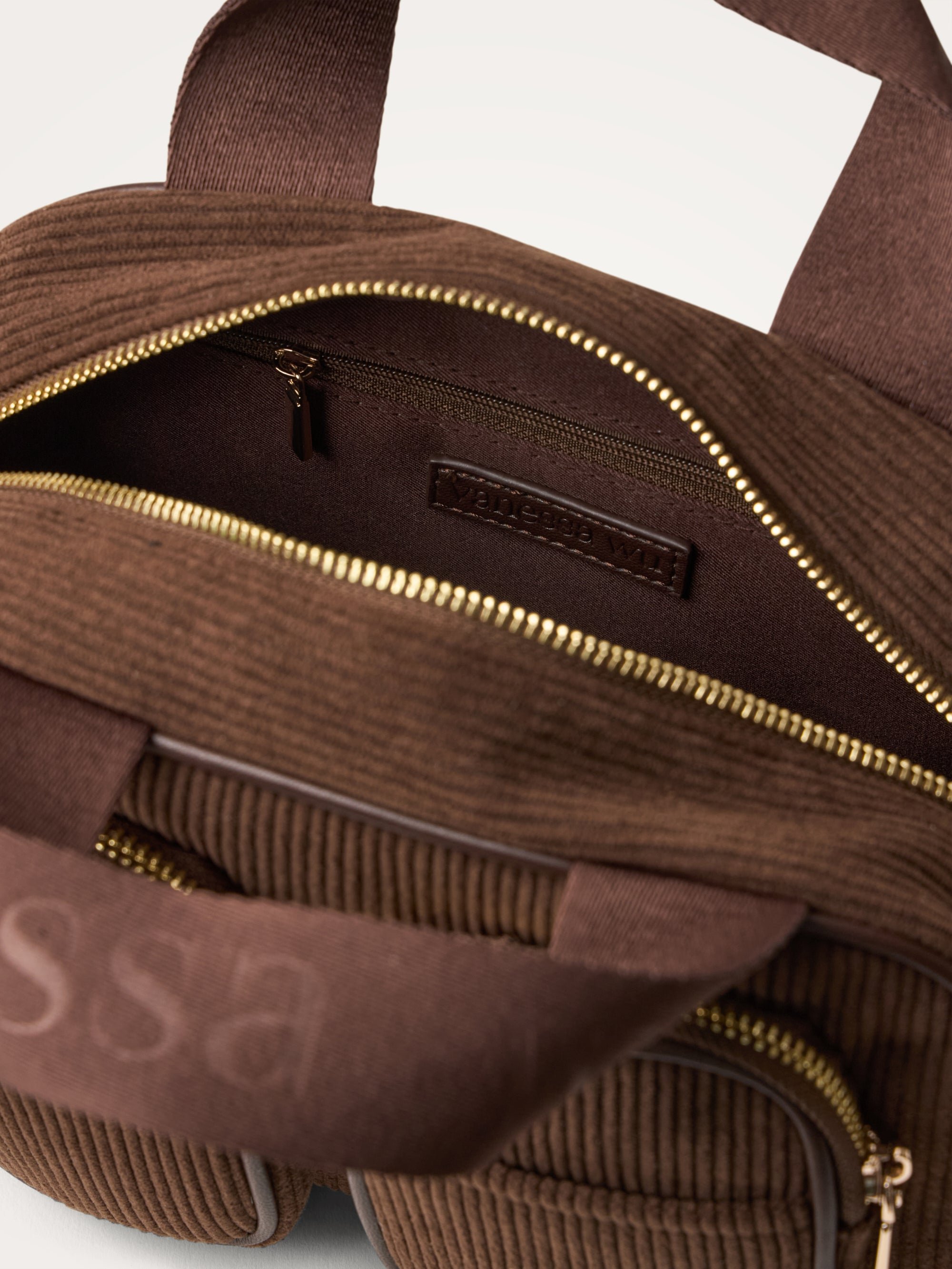 Mini bowling bag with shoulder strap | Brown VANESSA WU Women