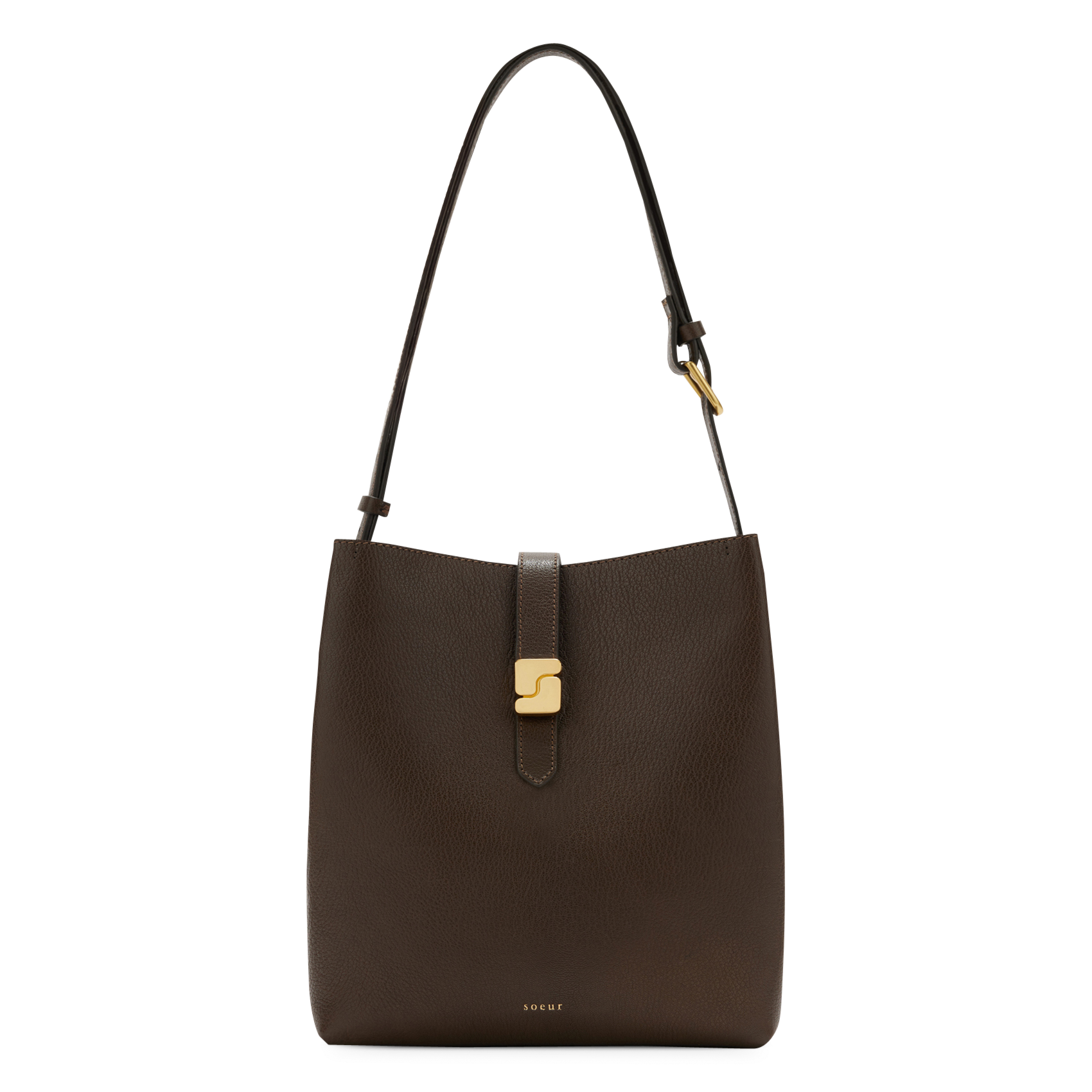 Sac porté épaule en cuir SOEUR Khaki