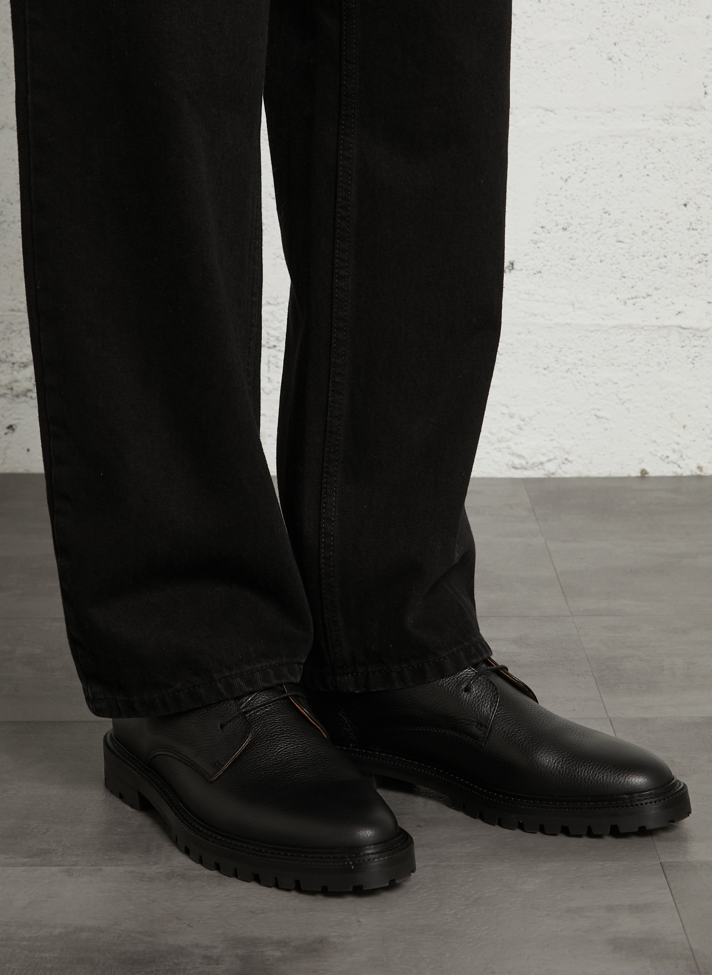 Lederstiefel in genarbtem Leder BOBBIES Schwarz