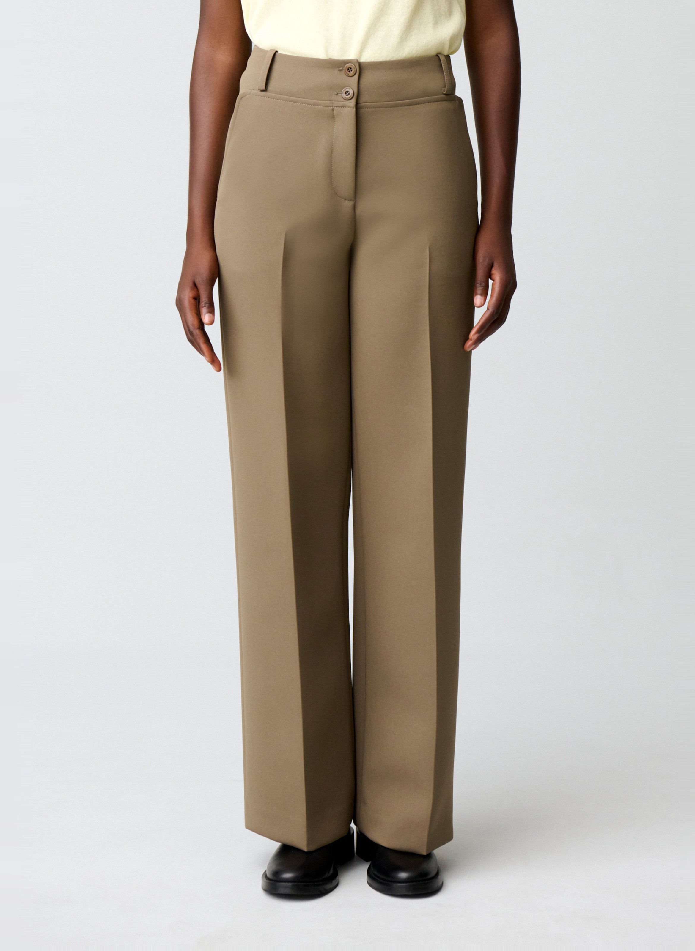 Pantalon droit à plis CLAUDIE PIERLOT Kaki