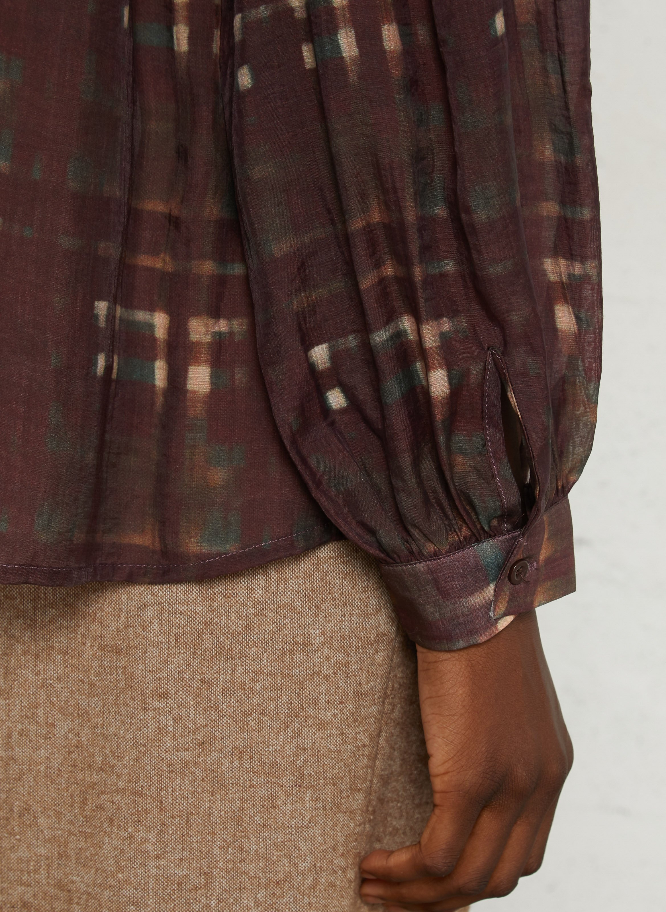 Bluse mit Rundhalsausschnitt THE KORNER Braun