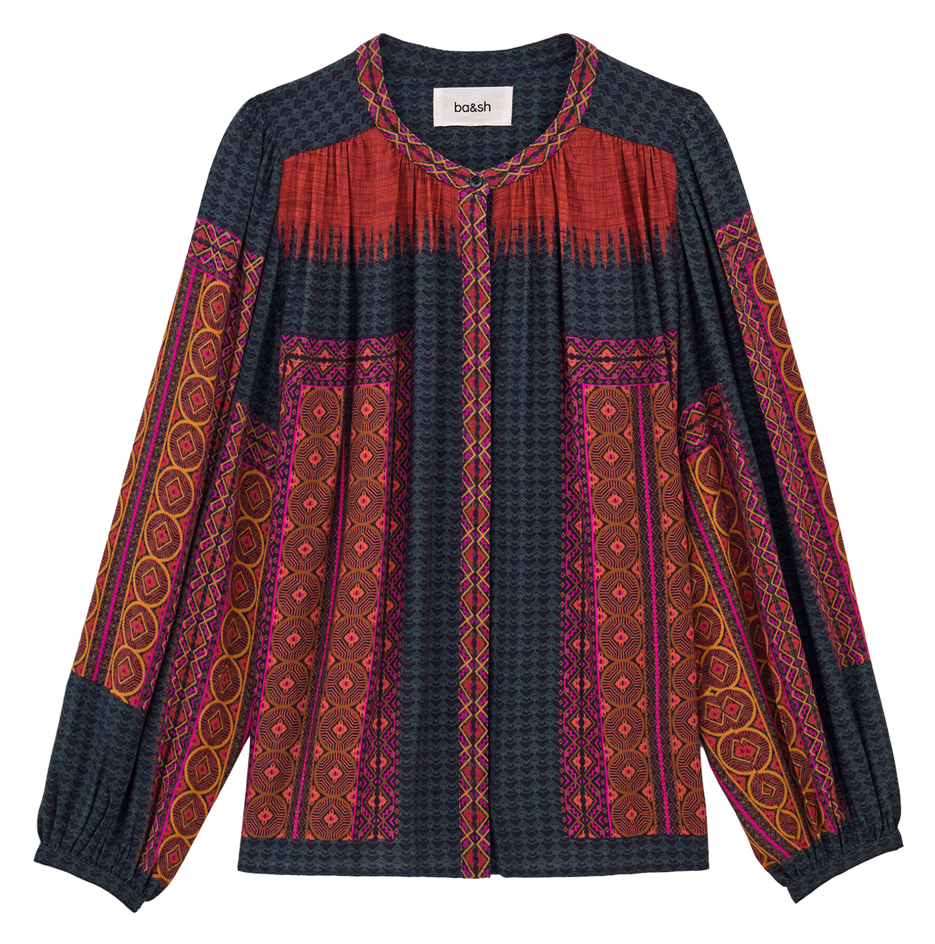 Blouse ample imprimée col rond BA&SH Rouge