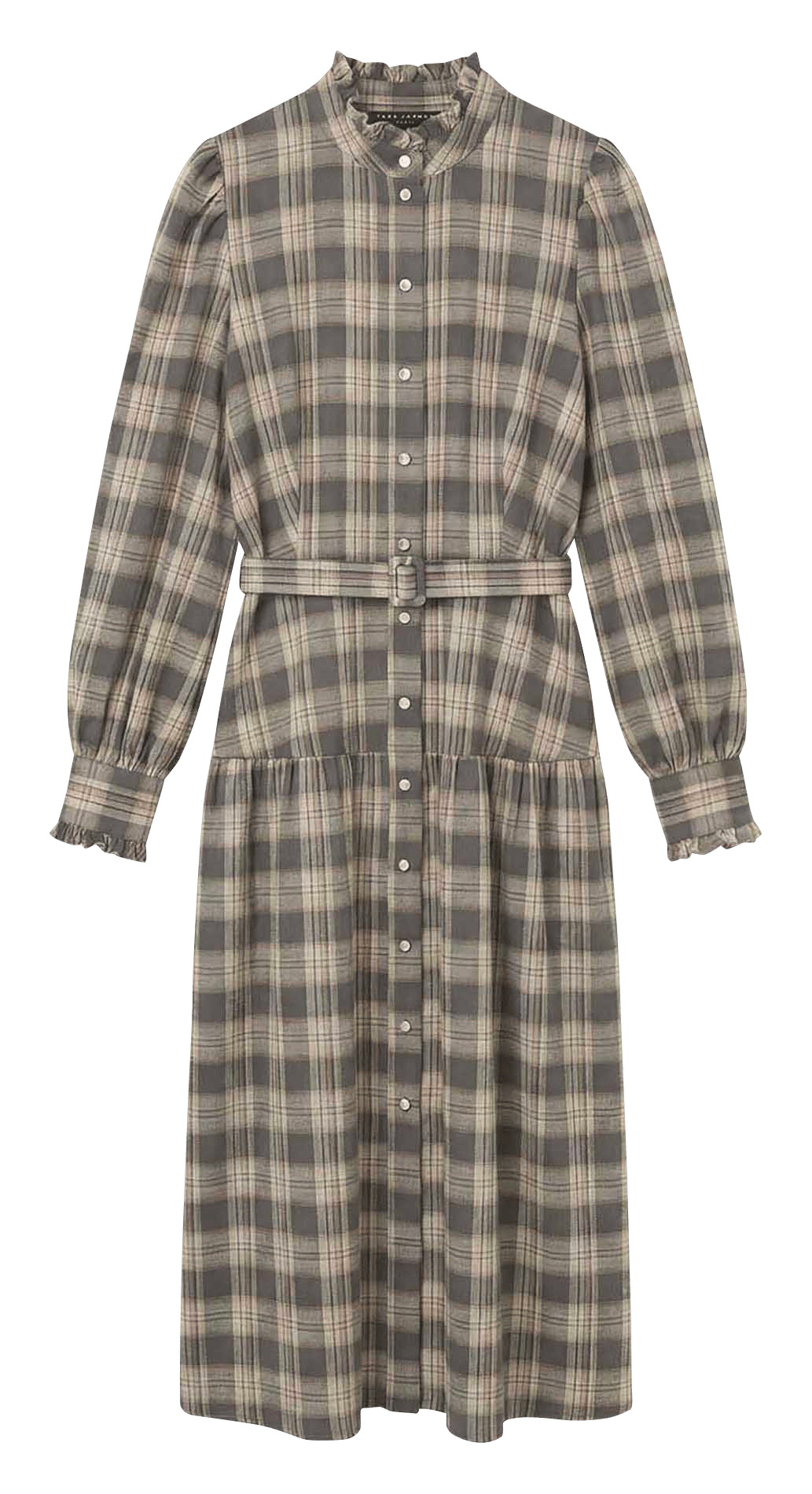 Robe midi à carreaux en coton mélangé TARA JARMON Vert