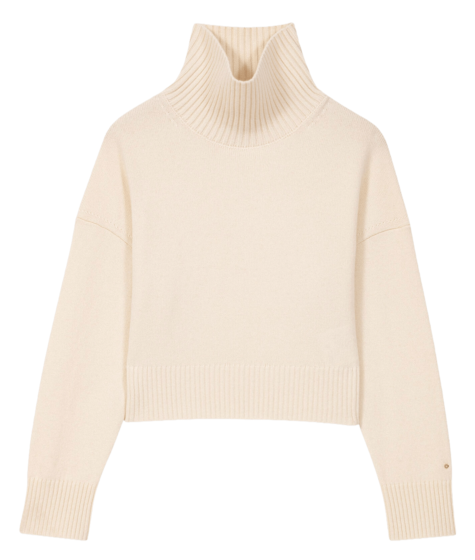 Pull col montant en cachemire mélangé MAJE Beige