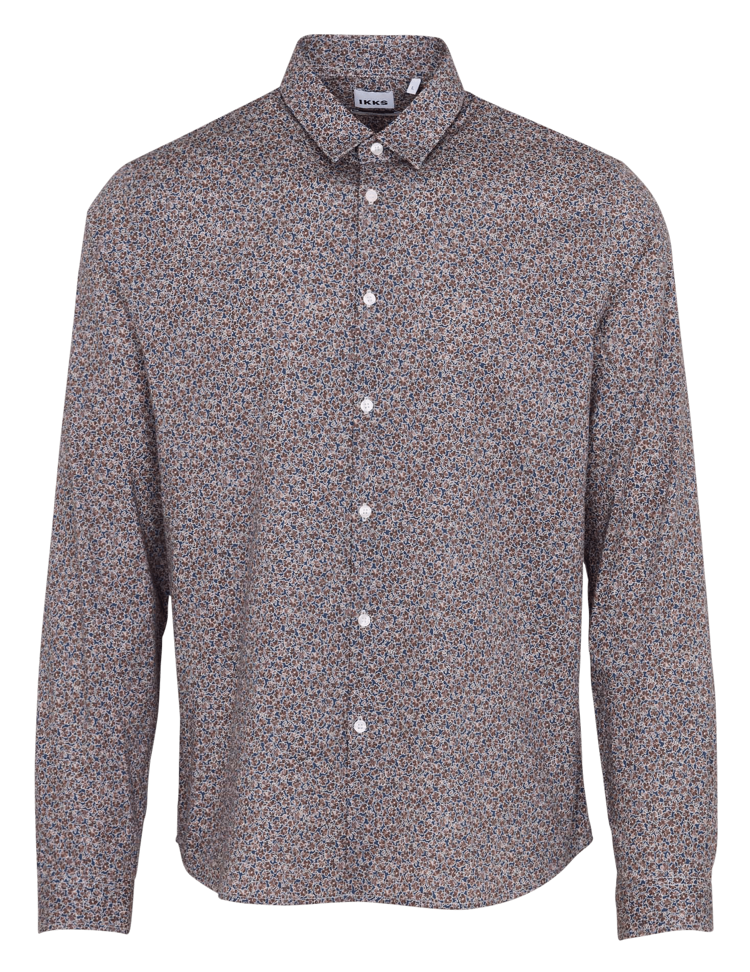 Hemd aus Baumwoll-Mix mit Print, Slim Fit IKKS Blau