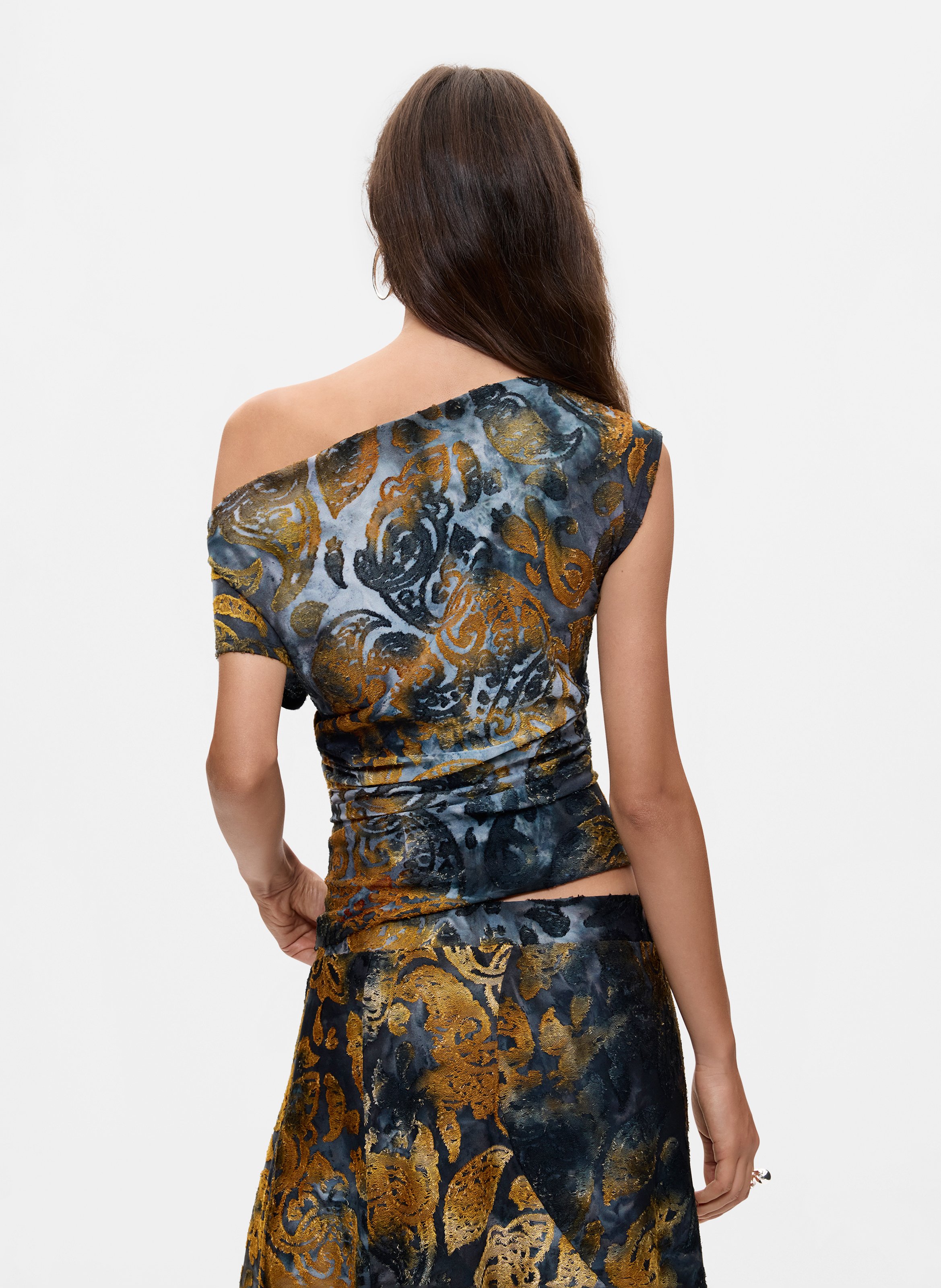 Patterned Fitted Top DESIGUAL Blue
