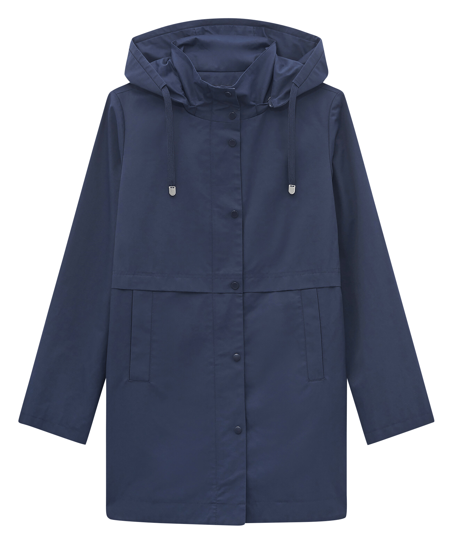 Parka droite col classique en coton mélangé  CAROLL Bleu