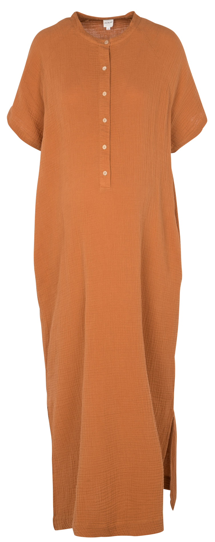 Robe longue de grossesse en coton bio  JOLIBUMP Orange