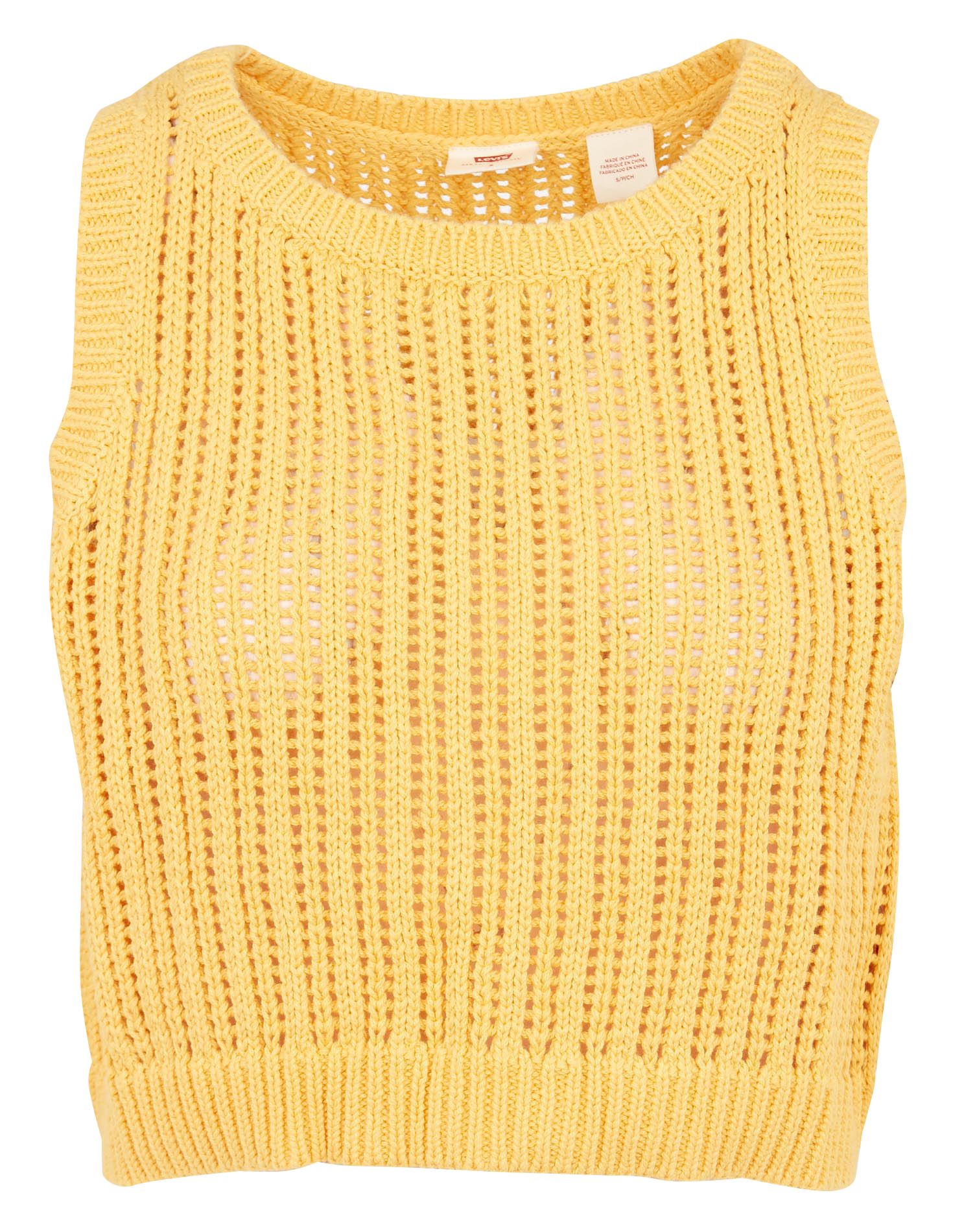 Round-neck openwork knit crop top LEVI&#039;S Yellow