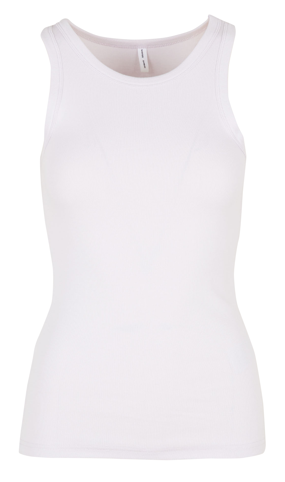 Ribbed organic cotton tank top with round neck SAMSOE SAMSOE