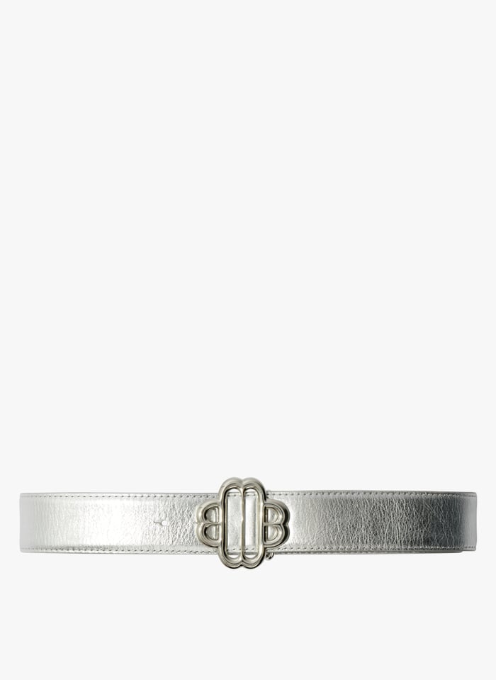 Ceinture en m tallis e en cuir Argent
