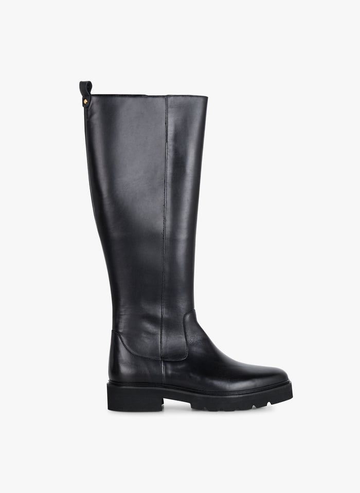 Bottes En Cuir Oslo Cuir Noir Lisse Anaki Femme Place des