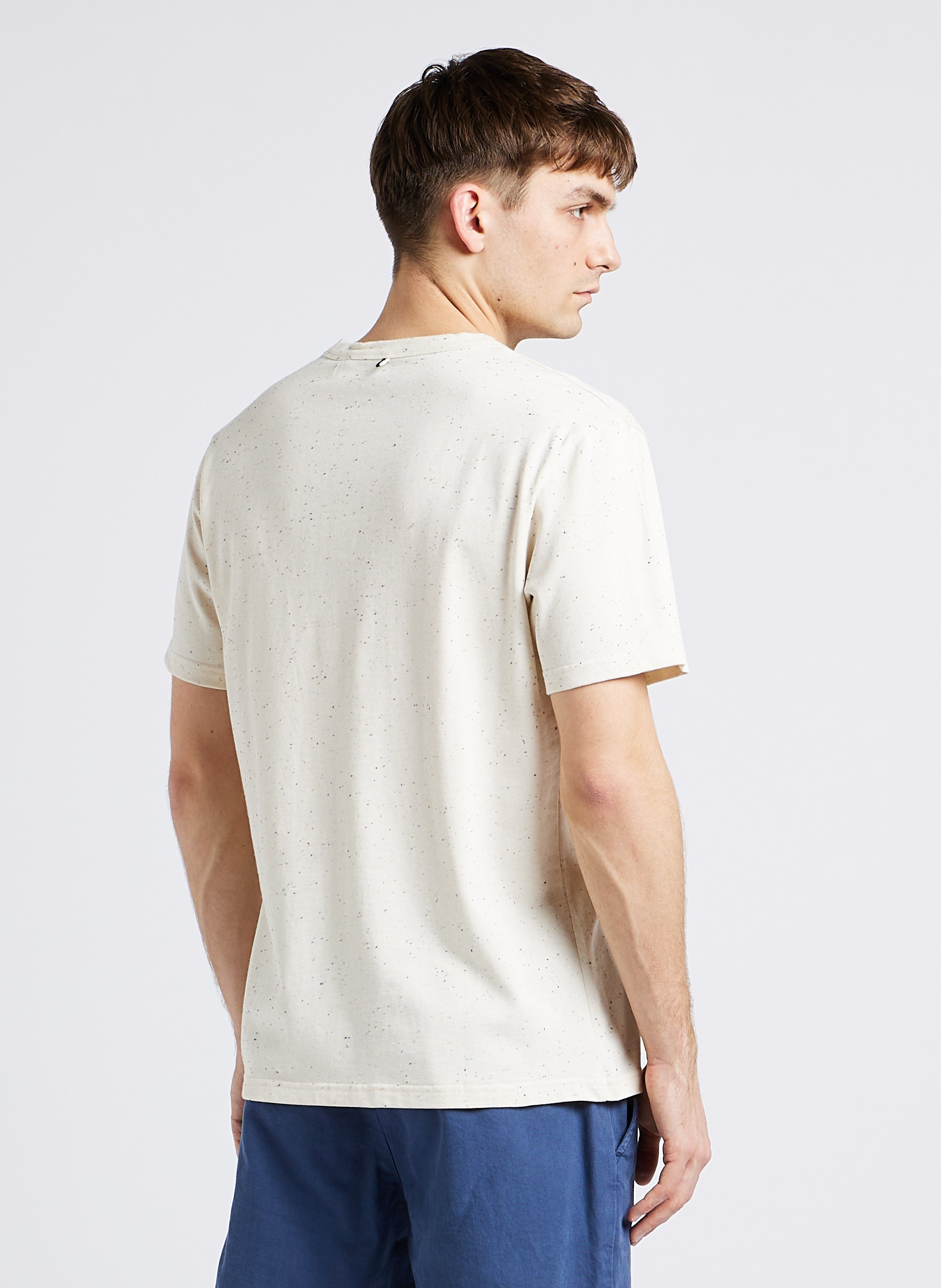 Flecked loose-fit round-neck T-shirt Beige