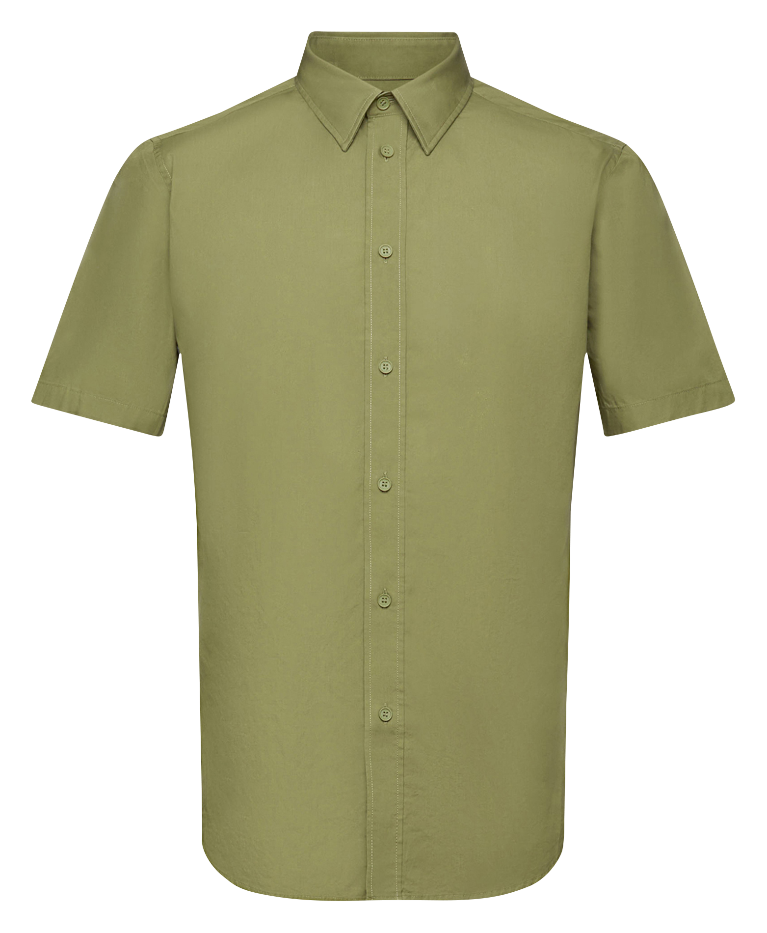 Regular-fit cotton shirt with classic collar ESPRIT Khaki