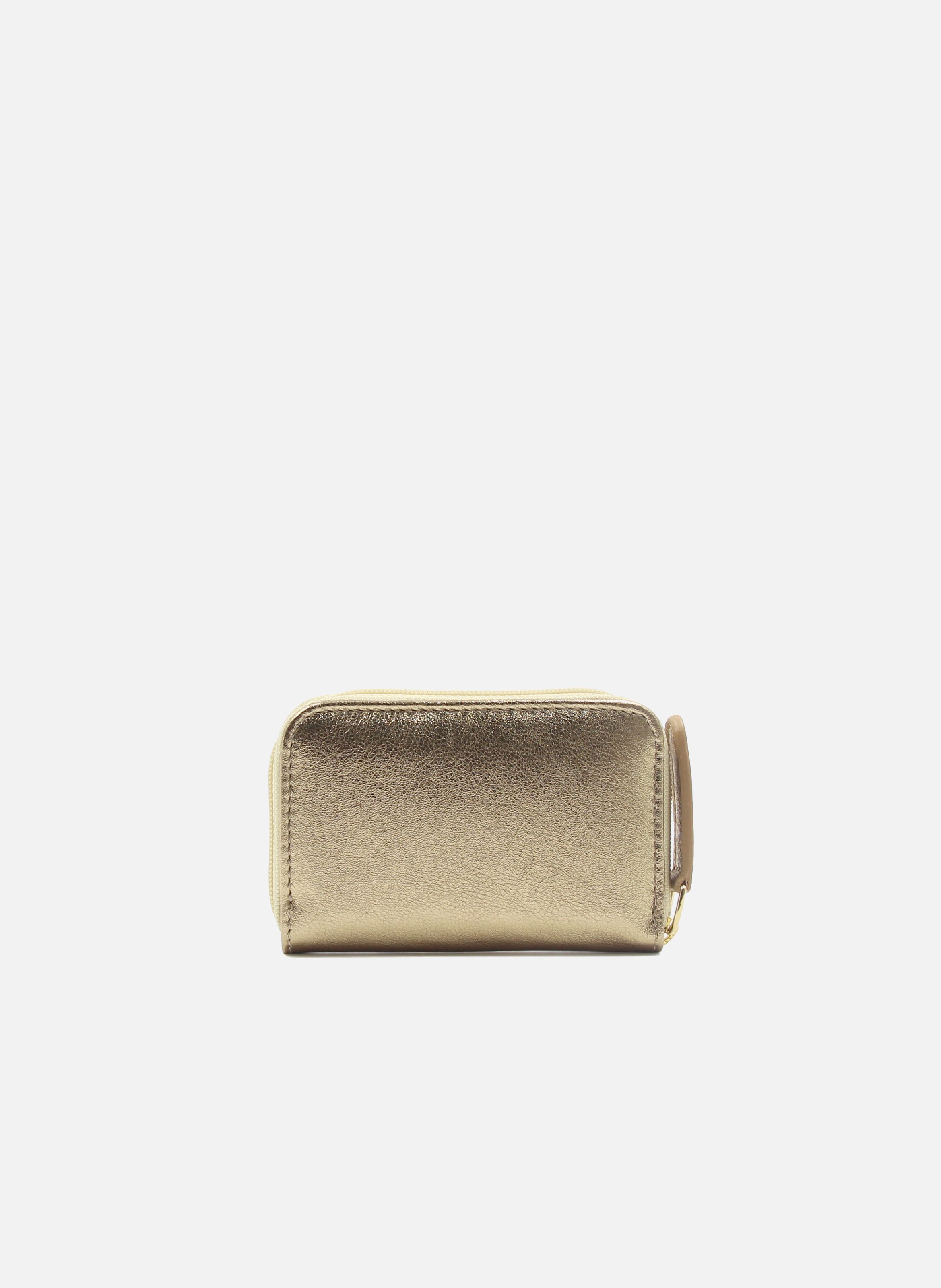 Metallic leather wallet JULES & JENN Golden