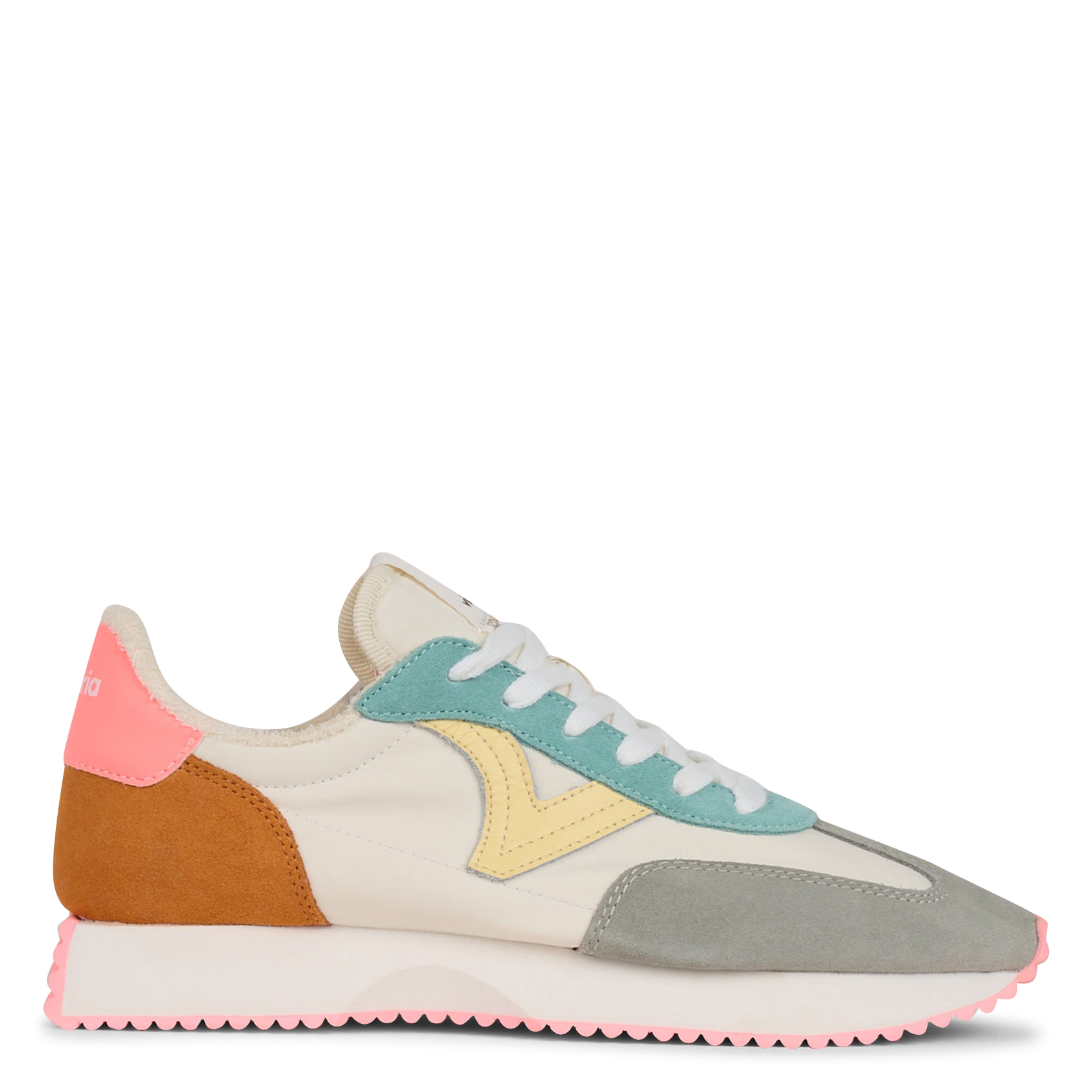 Baskets basse en cuir mélangé VICTORIA Rose