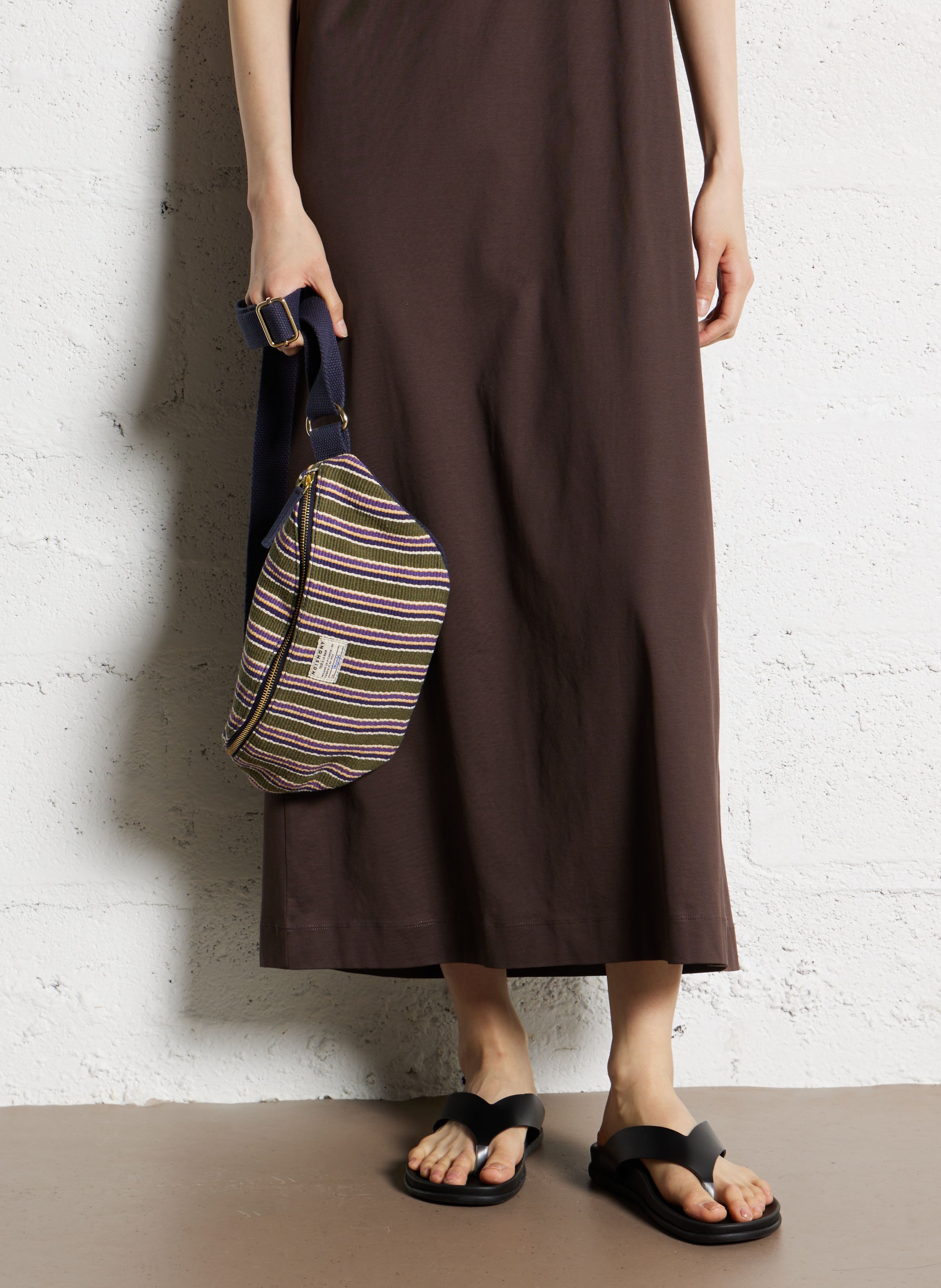 Sac banane en coton Kaki