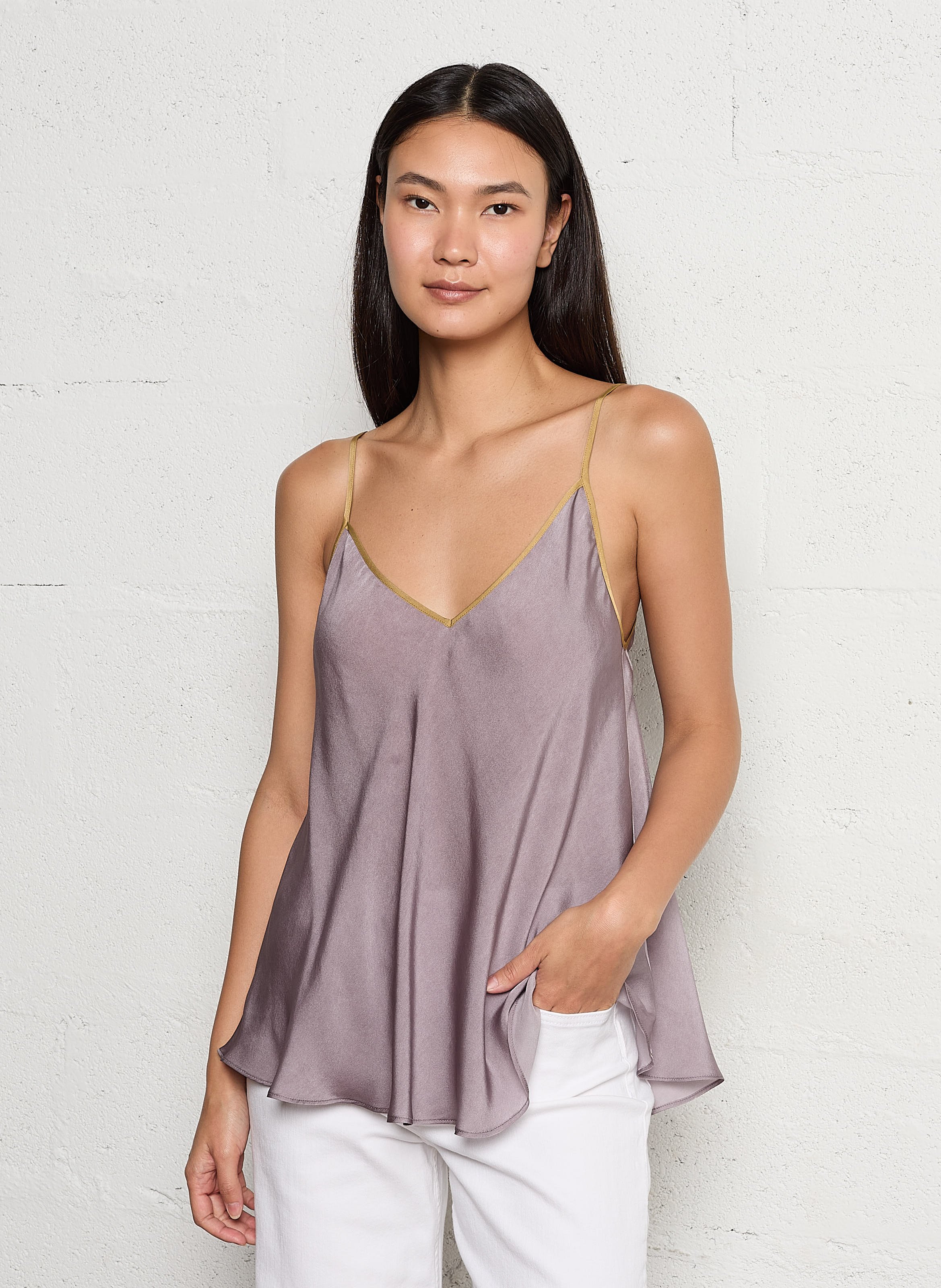 Silk strappy top MES DEMOISELLES Purple