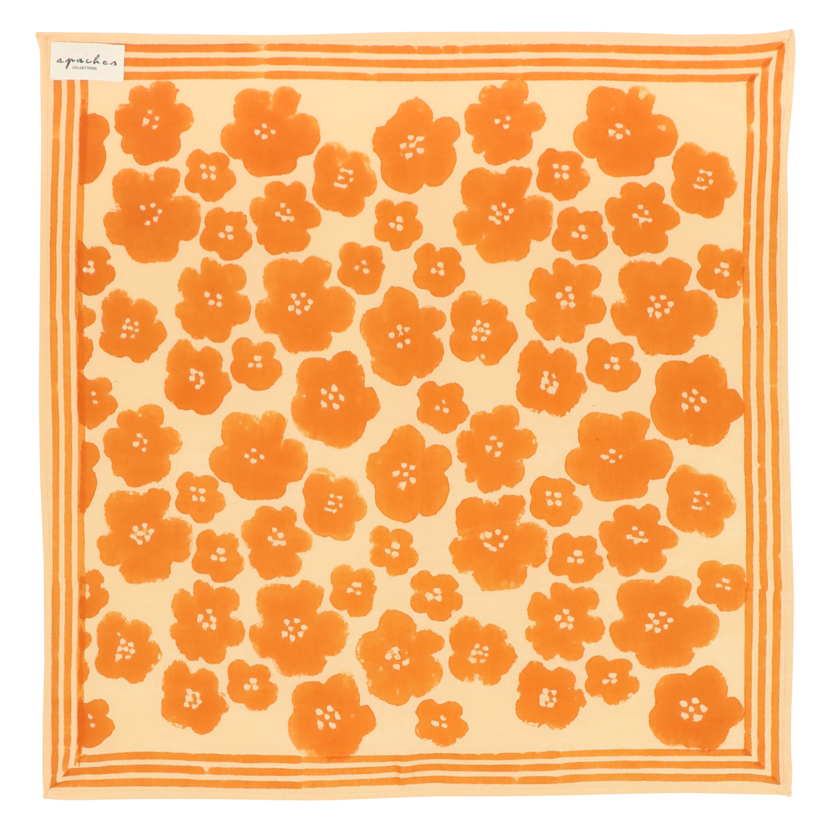 Foulard carré à motifs APACHES COLLECTIONS Orange