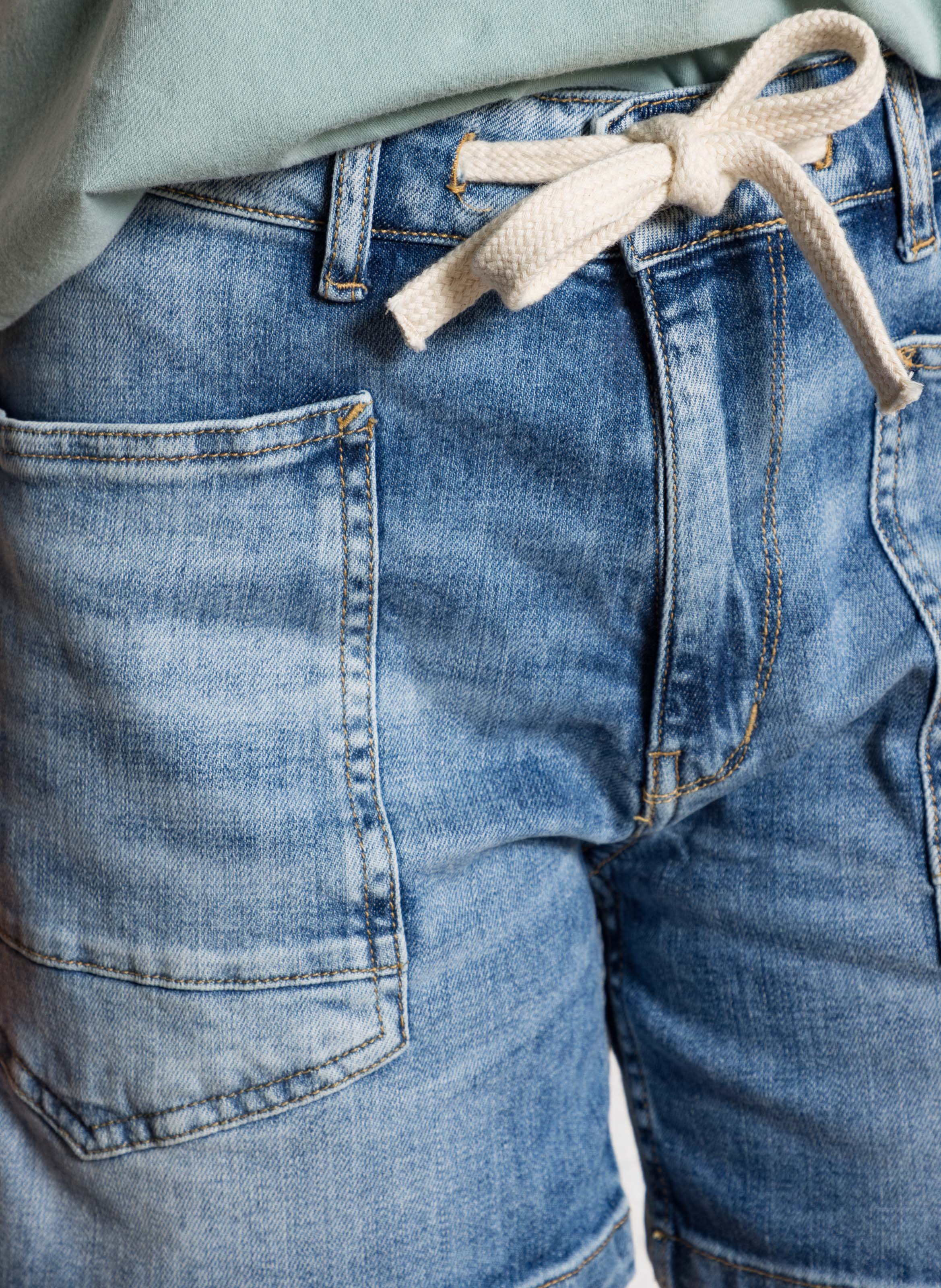 Straight cotton-blend shorts LE TEMPS DES CERISES Blue