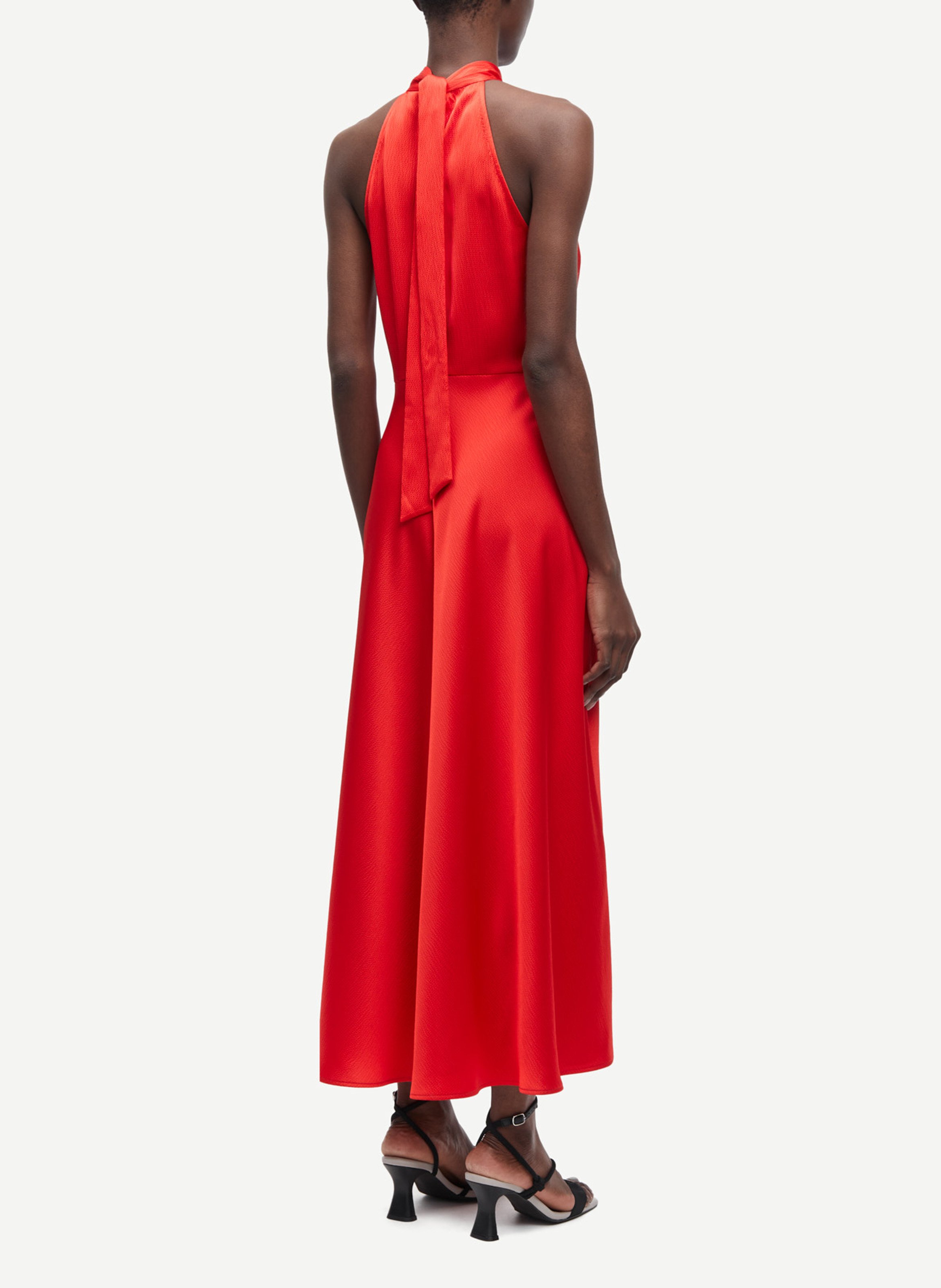 Robe midi satinée SAMSOE SAMSOE Rouge