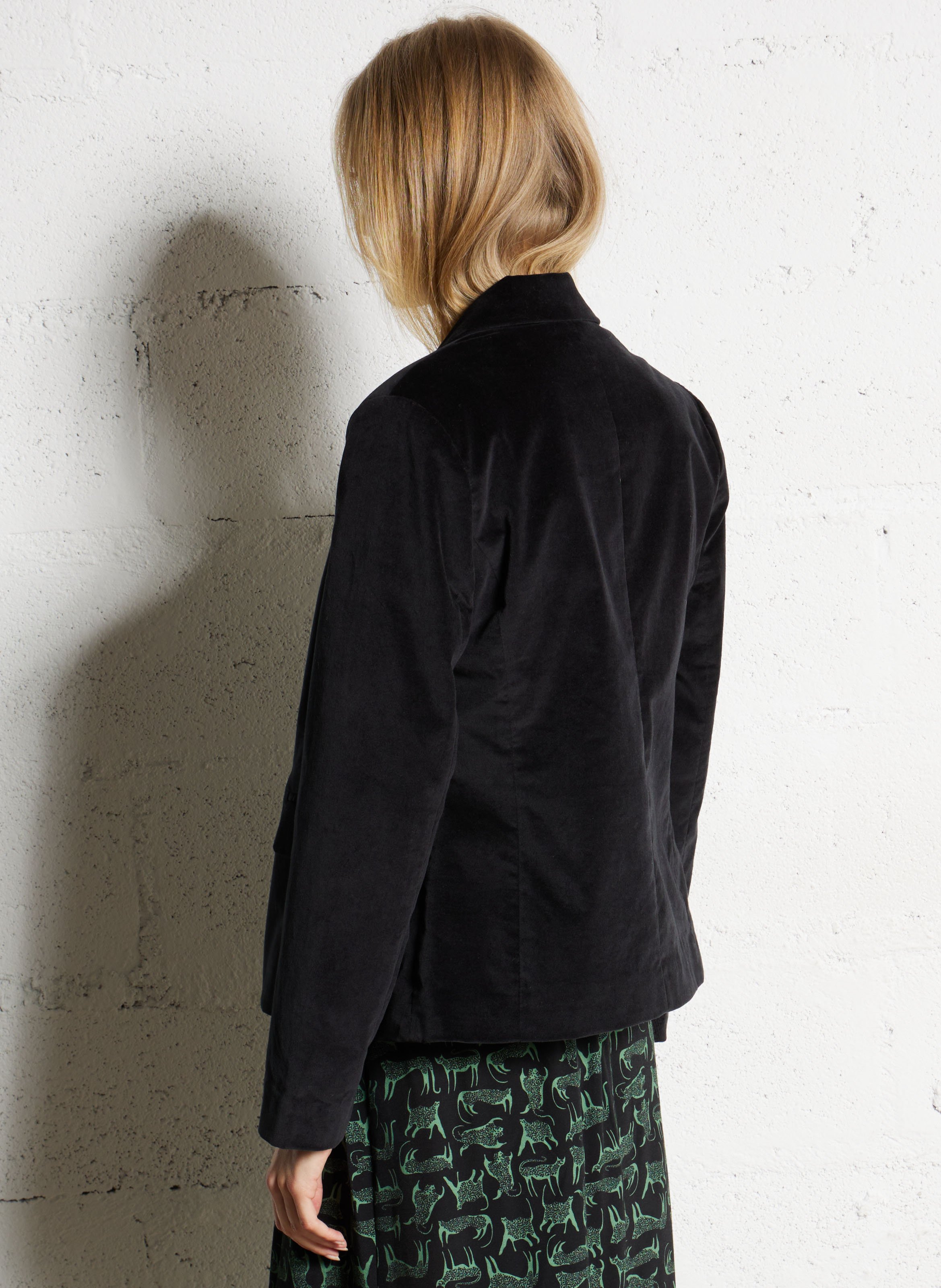 Veste droite en coton mélangé NICE THINGS Noir