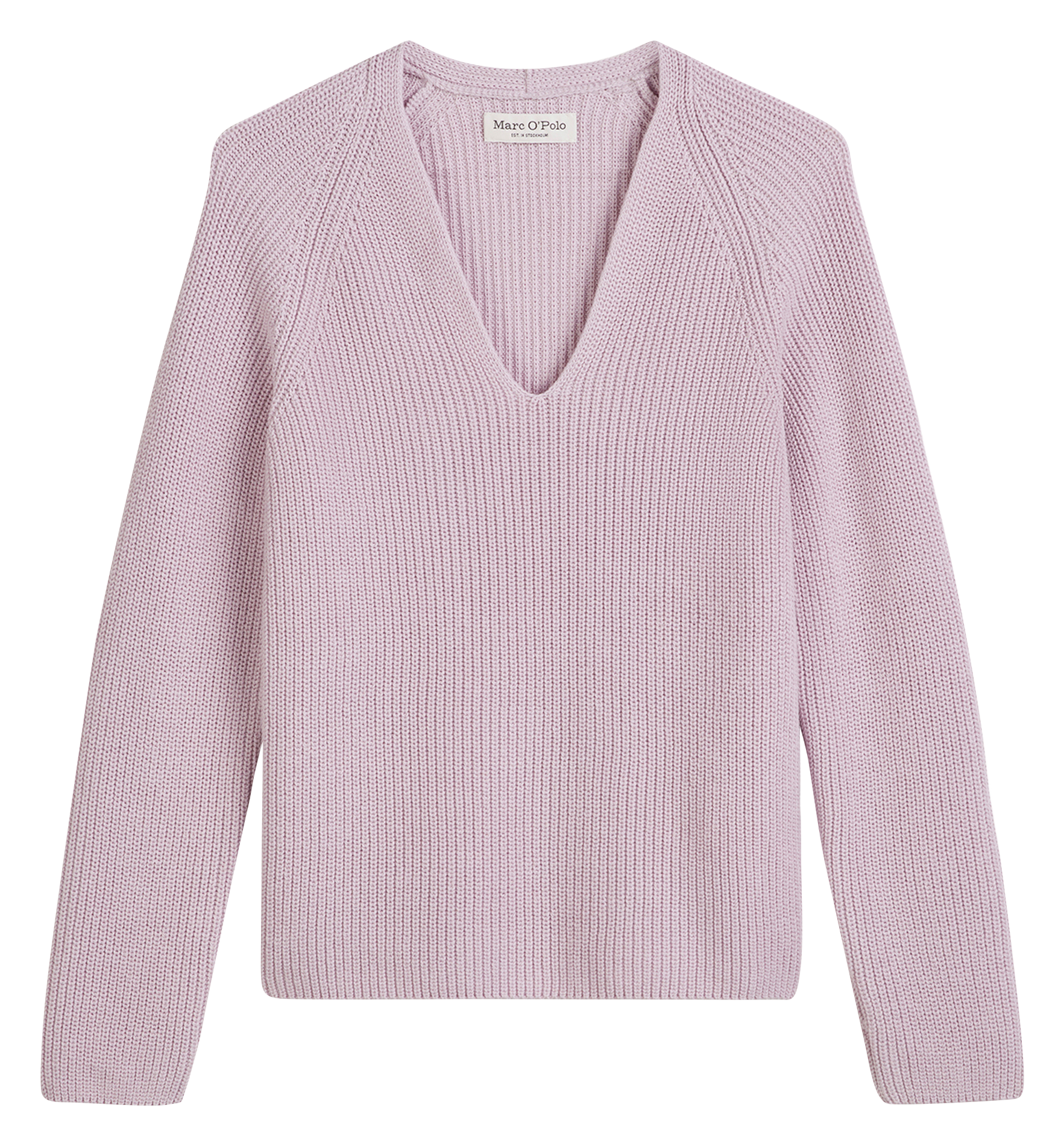 Jersey con cuello en pico de algodón MARC O'POLO Rosa