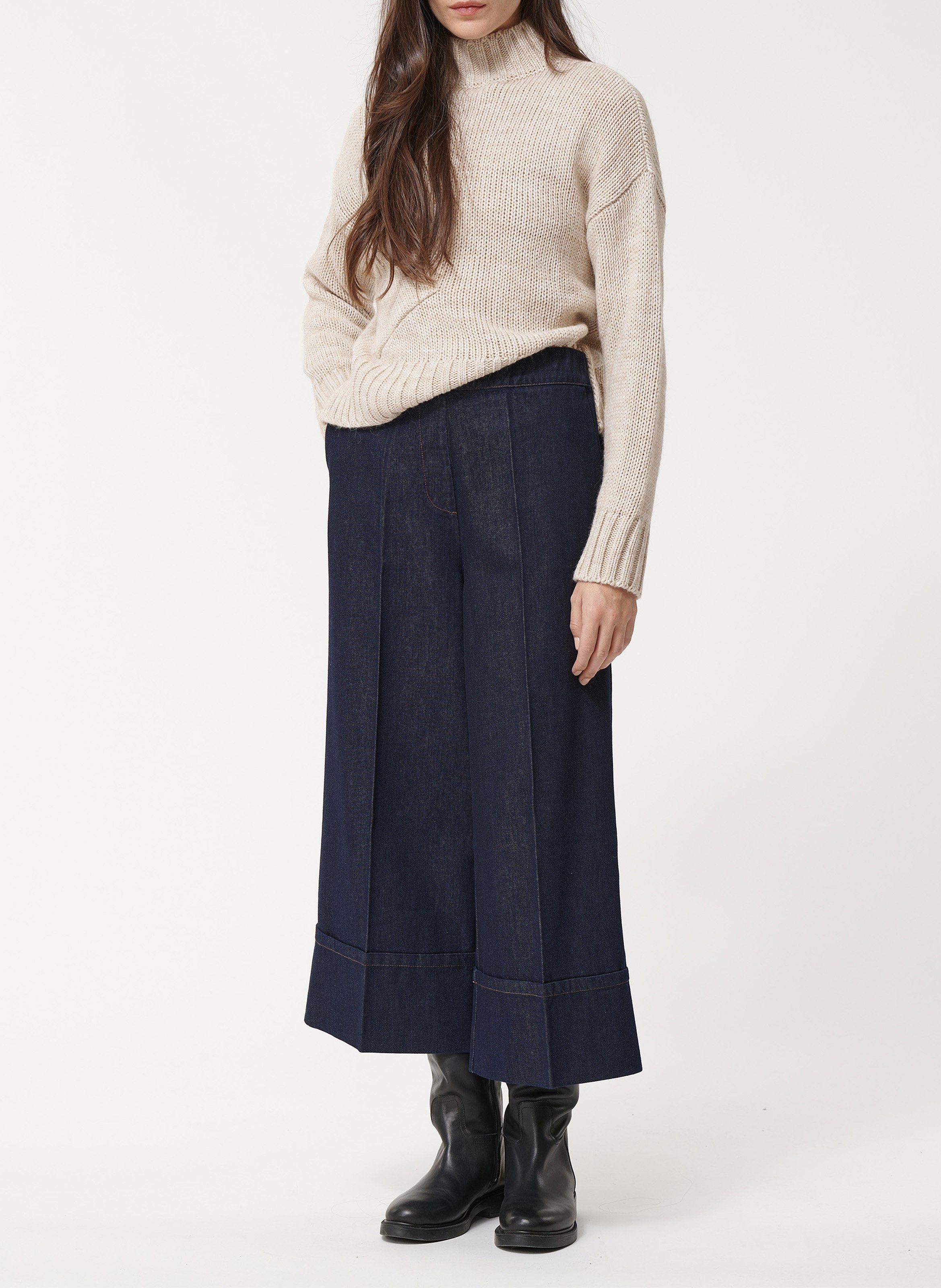 Jean flare taille haute en coton HUMILITY Bleu