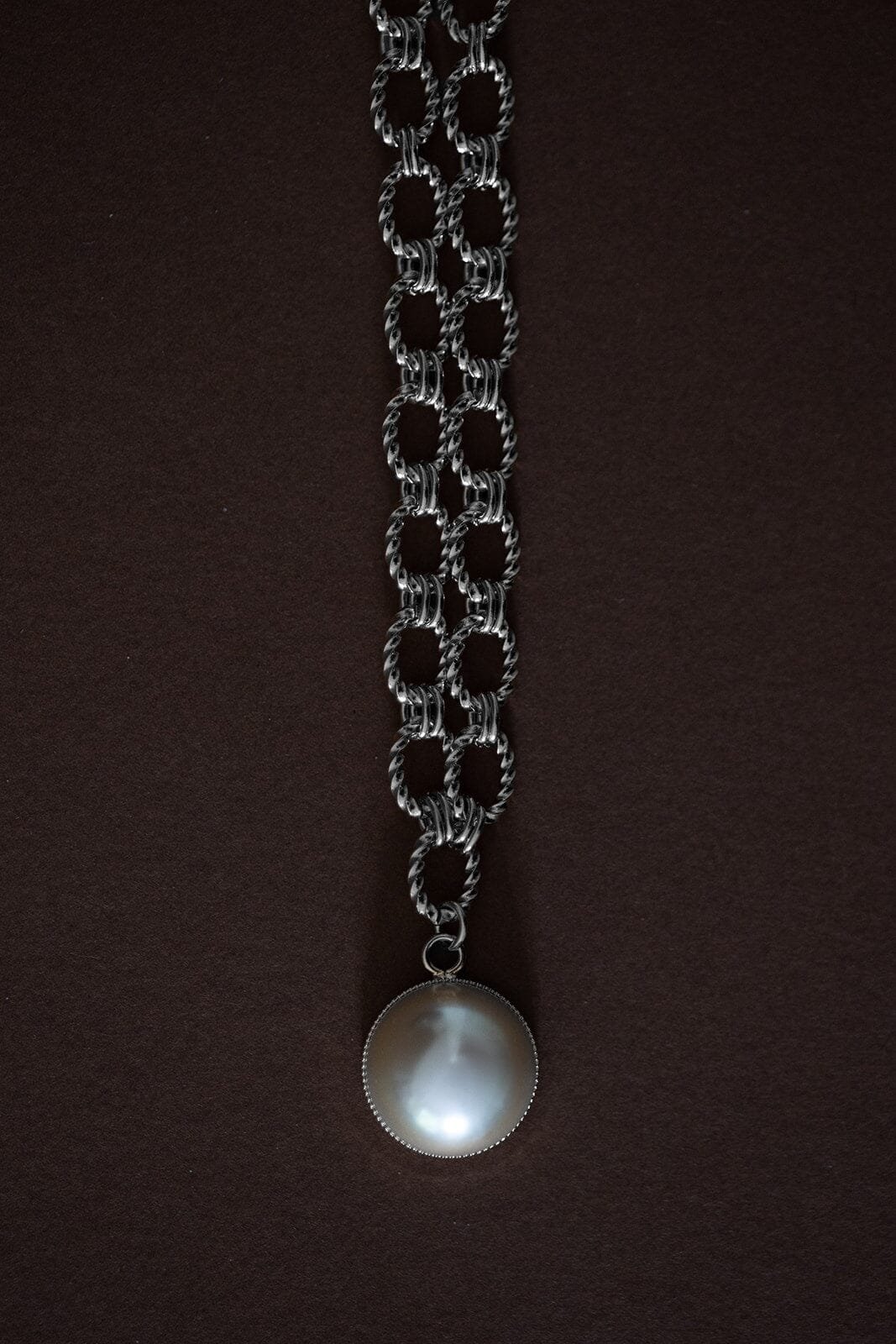 Maxi collier perle doré à l'or fin MONSIEUR SIMONE Argent