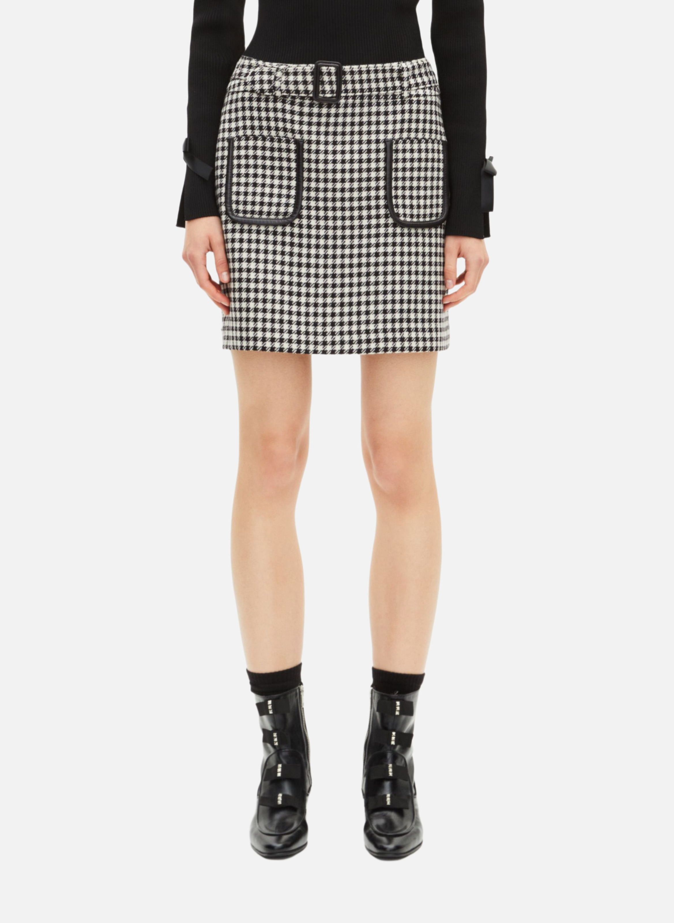Short houndstooth skirt THE KOOPLES Black